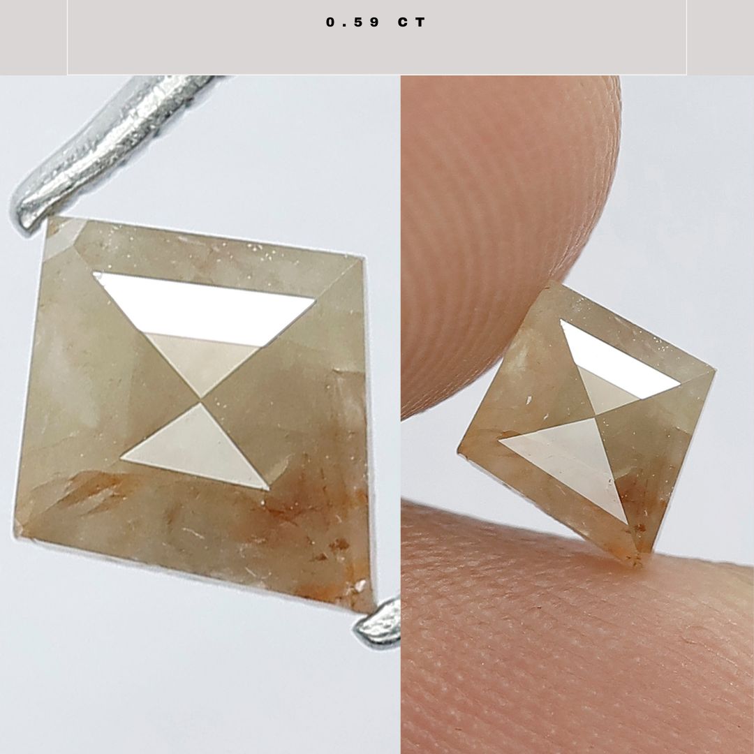 0.59 CT Kite Shape Beautiful Yellowish Red Color Rustic Diamond