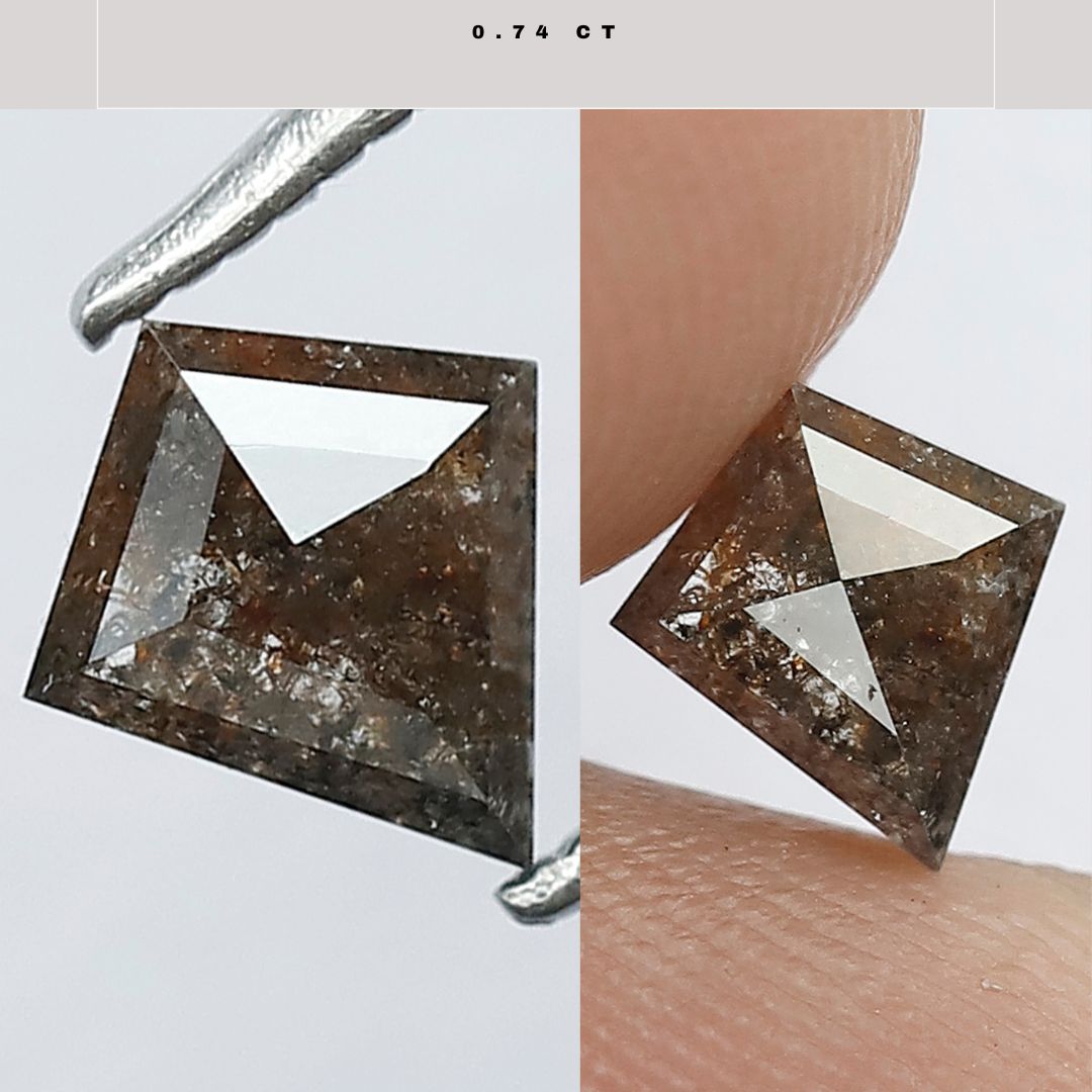 0.74 CT Fancy Kite Shape Dark Toned Reddish Color Loose Rustic Diamond