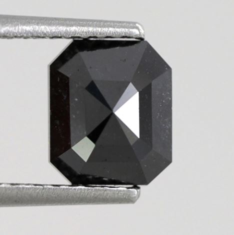 Natural Treated 1.39 Carat Radiant Cut Black Diamond, 6.90 x 5.90 mm Loose Diamond for Gift, Ring or Custom Jewelry