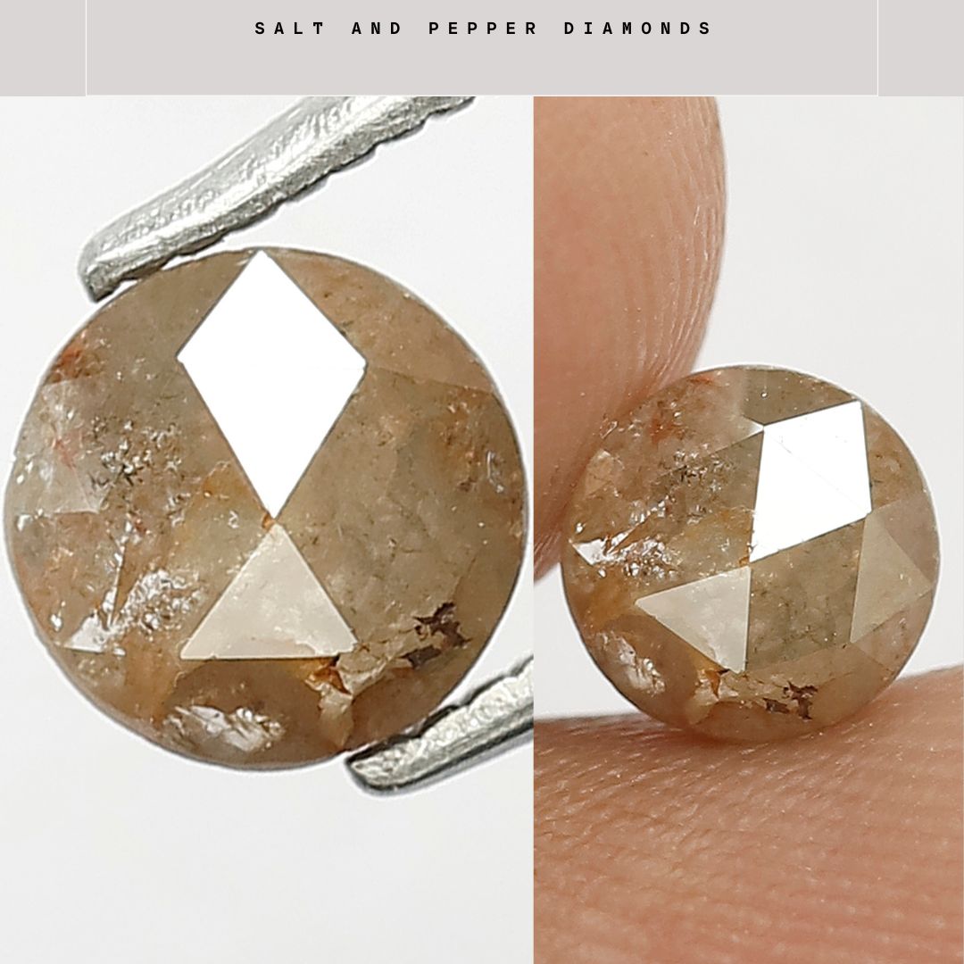 Brownish Color Round Shape Rustic Loose Diamond 0.74 Carat