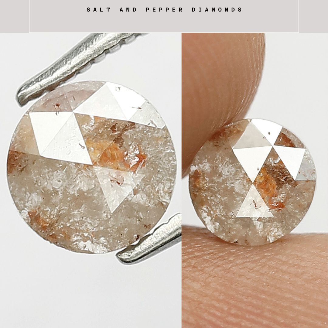 Fancy Reddish Grey Color Round Shape Rose Cut Loose Diamond 0.66 Carat