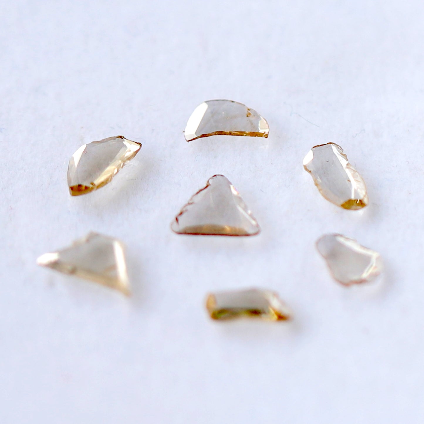 2.50 Ct Light Brown Polki Slice Diamonds | 7 Pcs 7.00β9.50 mm Natural Loose Diamond Lot