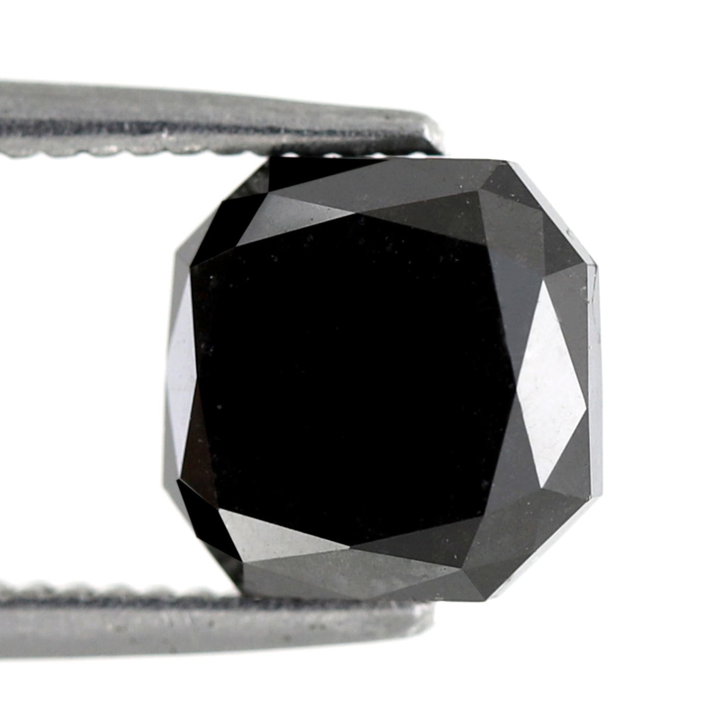 2.25 CT Asscher Shape Diamond Black Color Diamond Loose Natural Diamond Heated Black Diamond Super Quality Diamond Natural Diamond