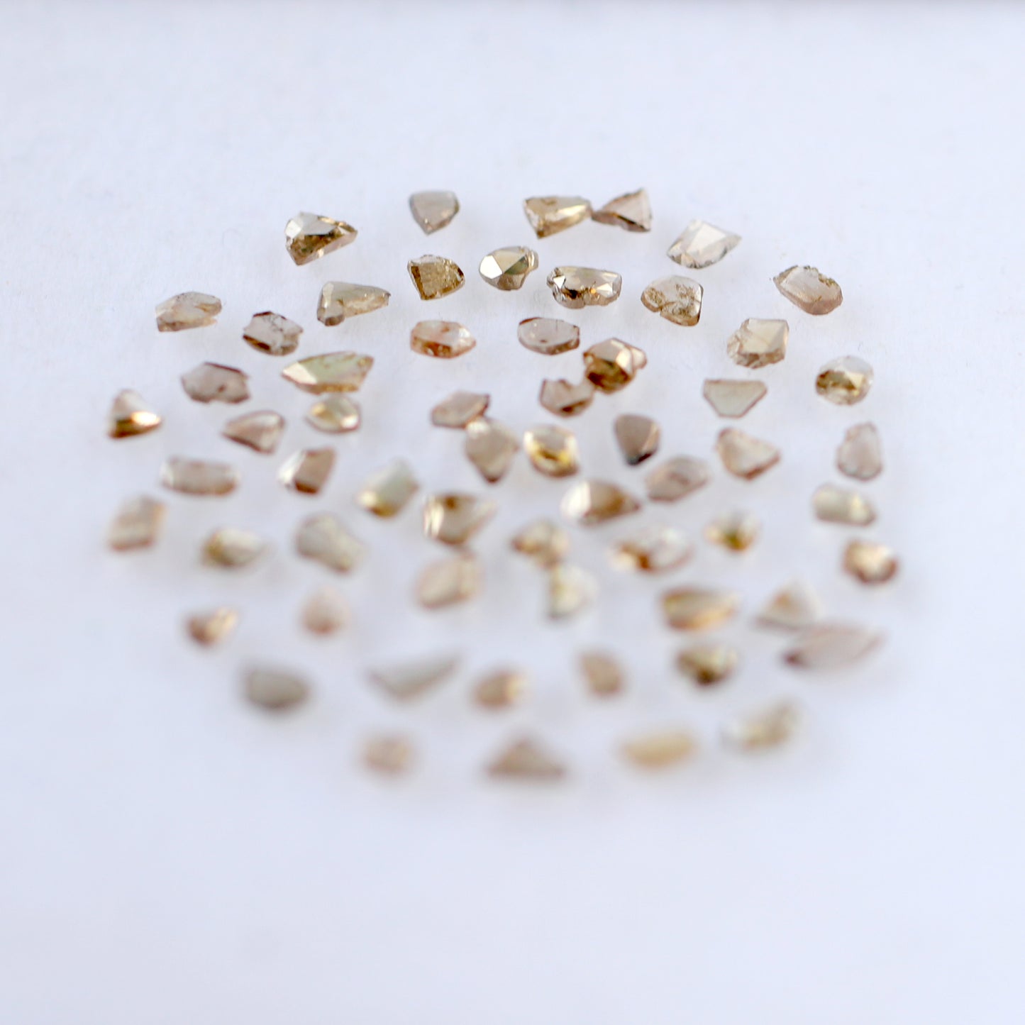 4.37 CT Champagne Loose Slice Polki Diamonds, 3 mm to 5 mm 61 Pcs Conflict Free Diamonds Lot
