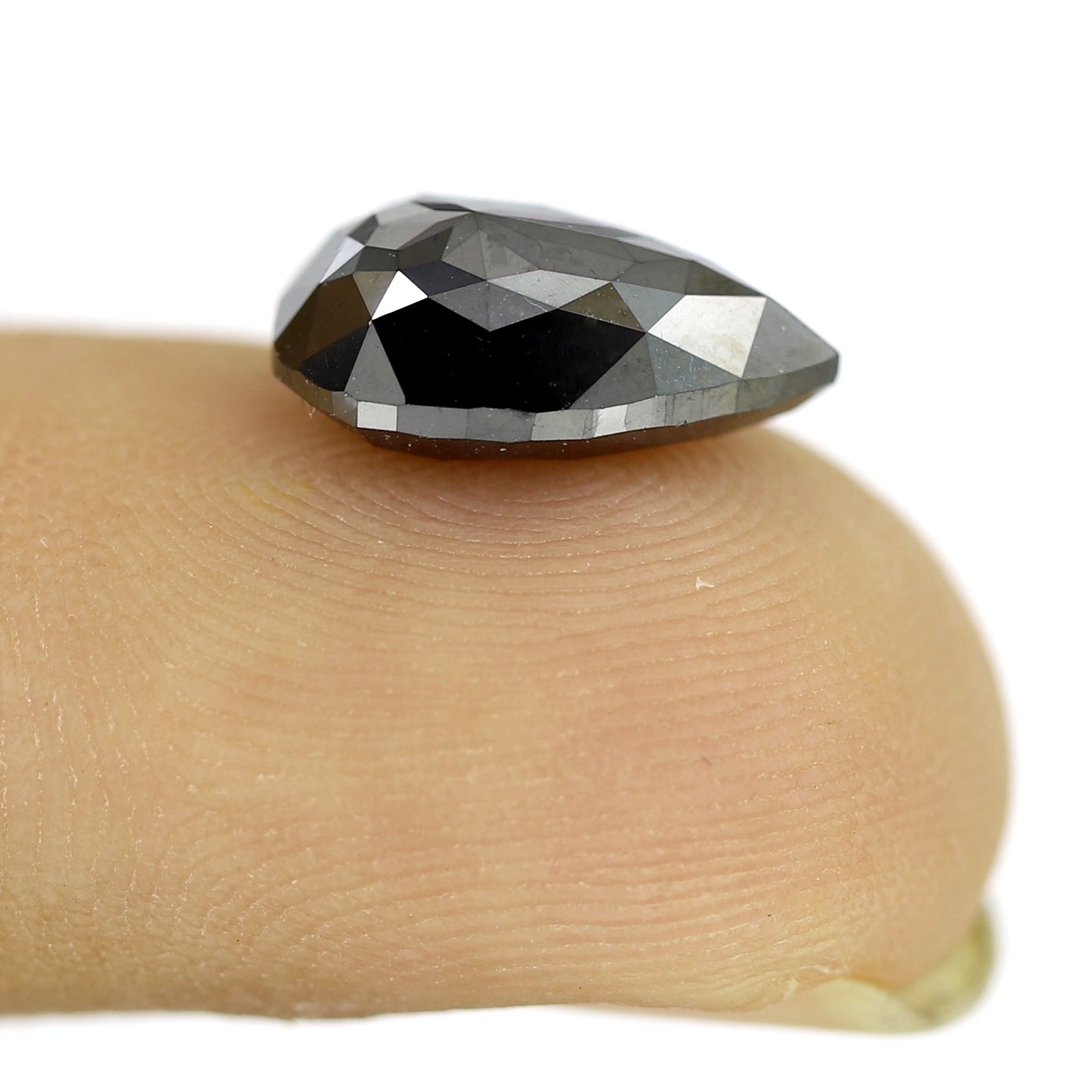 3 CT 12 MM Pear Shape Heated Black Diamond