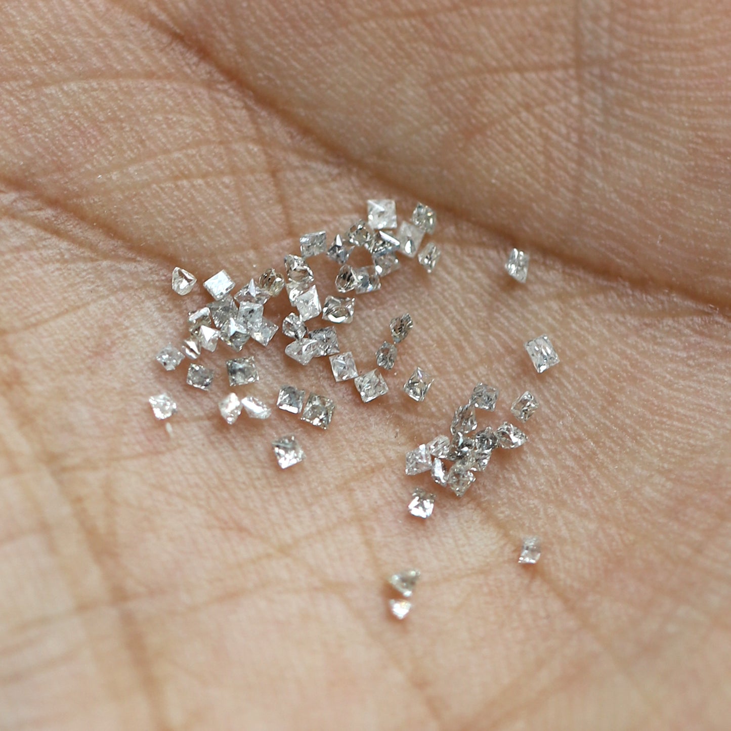 0.61 CT Princess Cut Diamond Lot 65 Pcs, Natural Brownish Gray Earth Mined Loose Diamonds for Jewelry Making and Engagement Ring