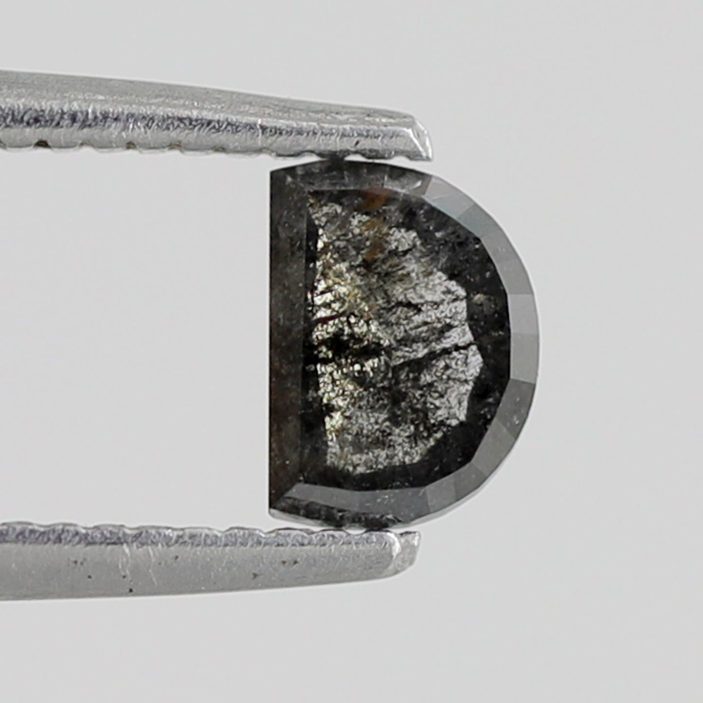 0.45 CT Half Moon Shape 5.3 x 3.9 x 2.2 MM Salt and Pepper Diamond