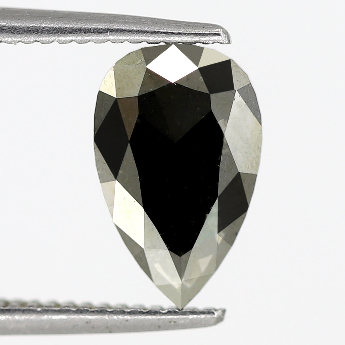 1.00 CT Pear Shape Treated Black Diamond, 9.60 MM Loose Diamond For Wedding Band