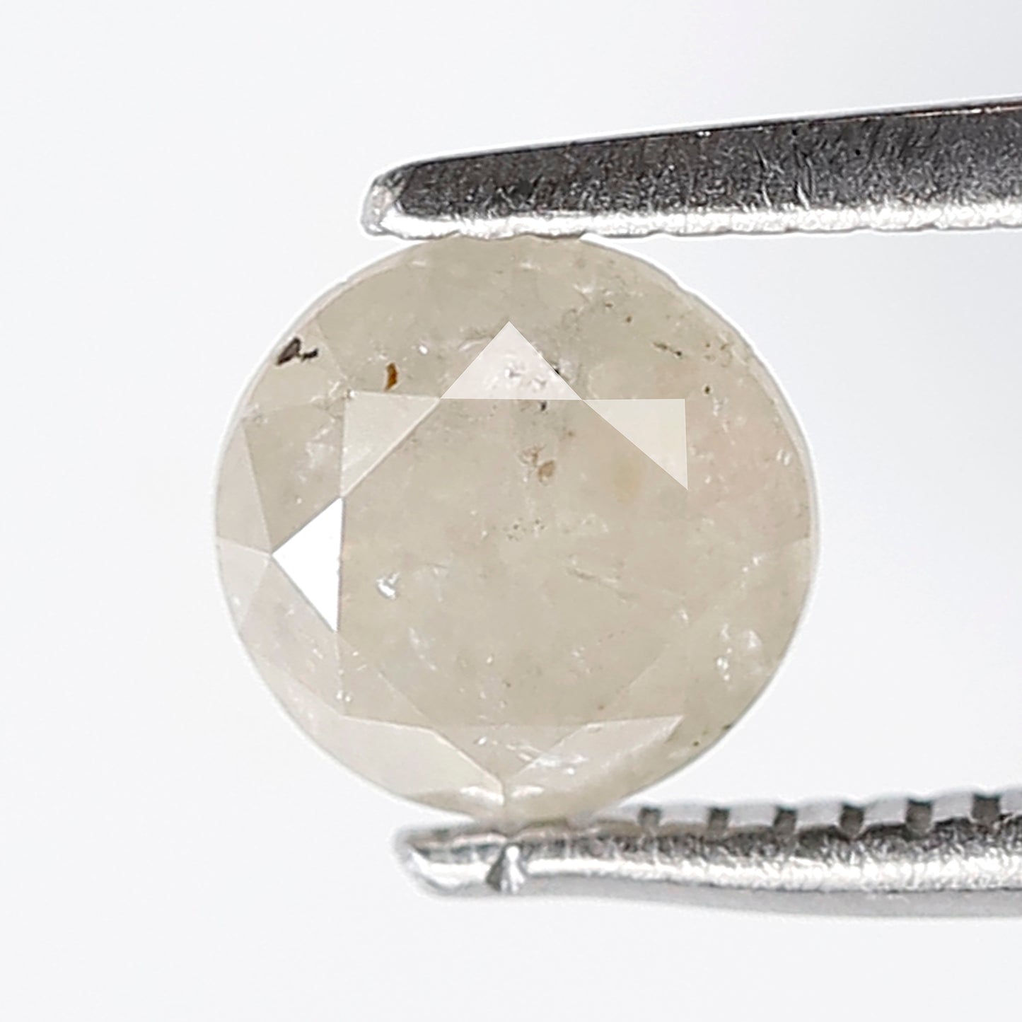 0.90 CT 5.60 MM Round Brilliant Cut Salt and pepper Diamond Cloudy White Color Natural Loose Diamond