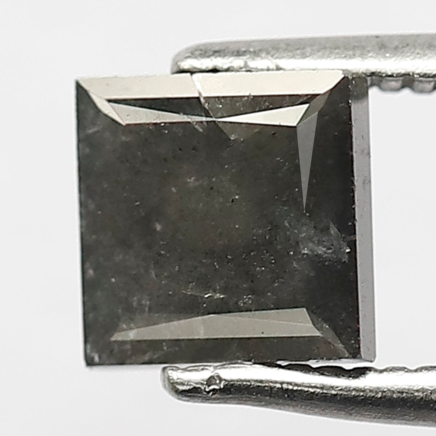 1.32 CT Princess Shape Natural Grayish Black Color Loose Princess Cut Salt and Pepper Diamond For Engagement Ring