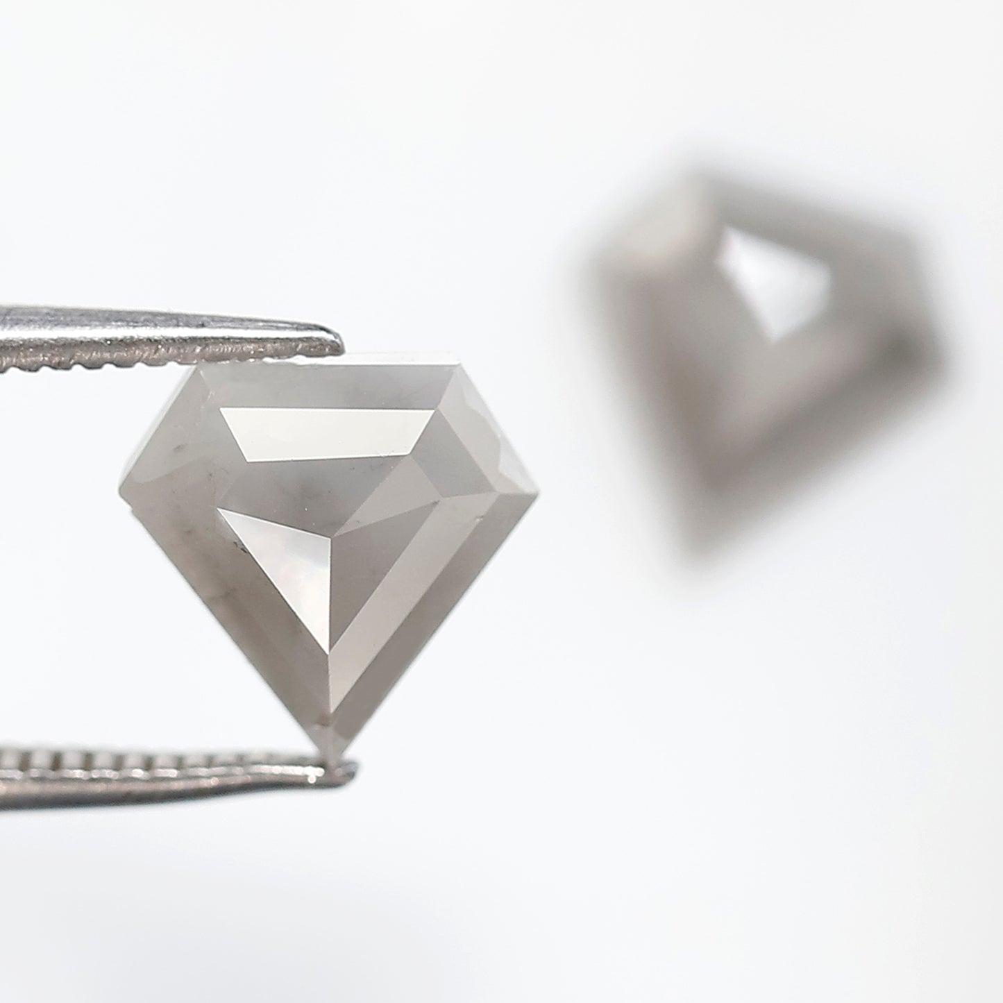 Pair Of Diamond Shape Salt and Pepper Diamonds 2.83 CT 8.50 MM Loose Natural Gray Color Diamonds
