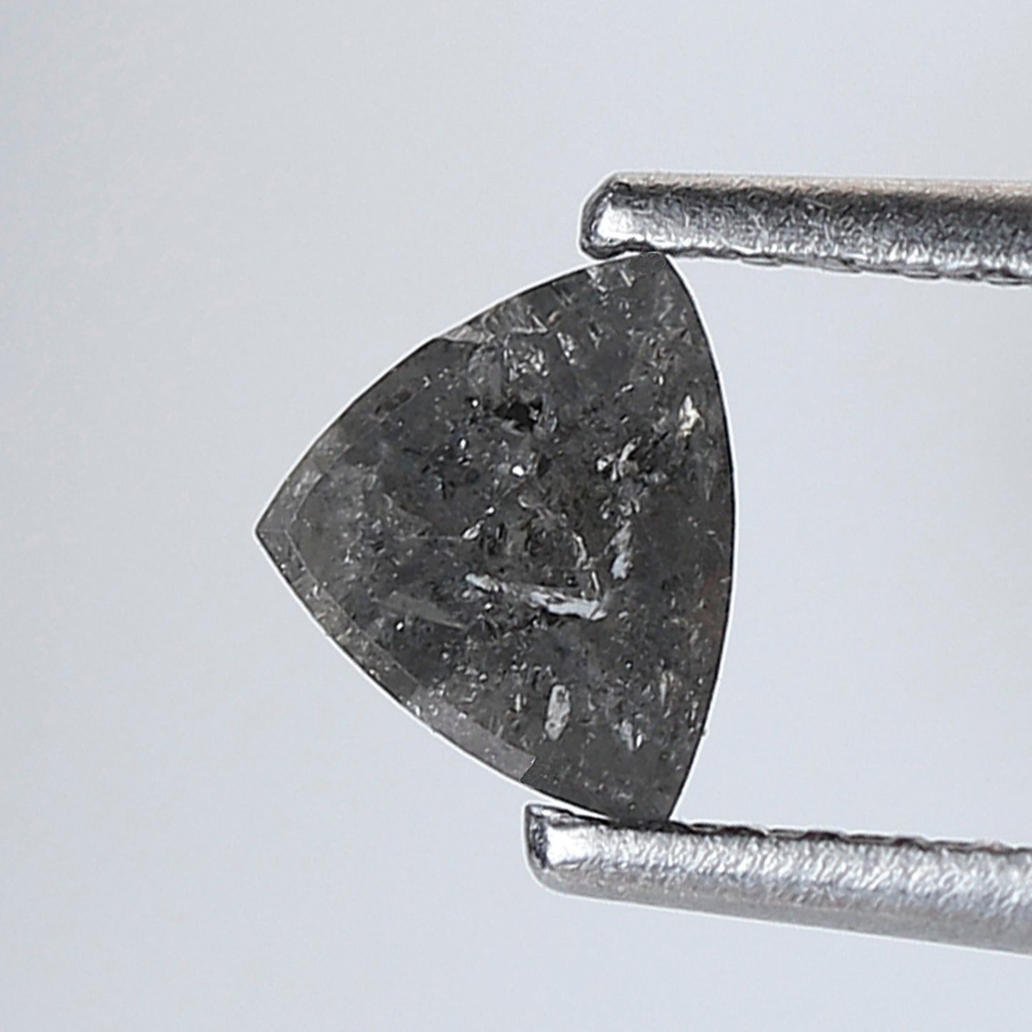 0.51 Ct Geometric Salt and Pepper Diamond, Gray Black Natural Loose Diamond, 4.70 mm Earth Mined Stone