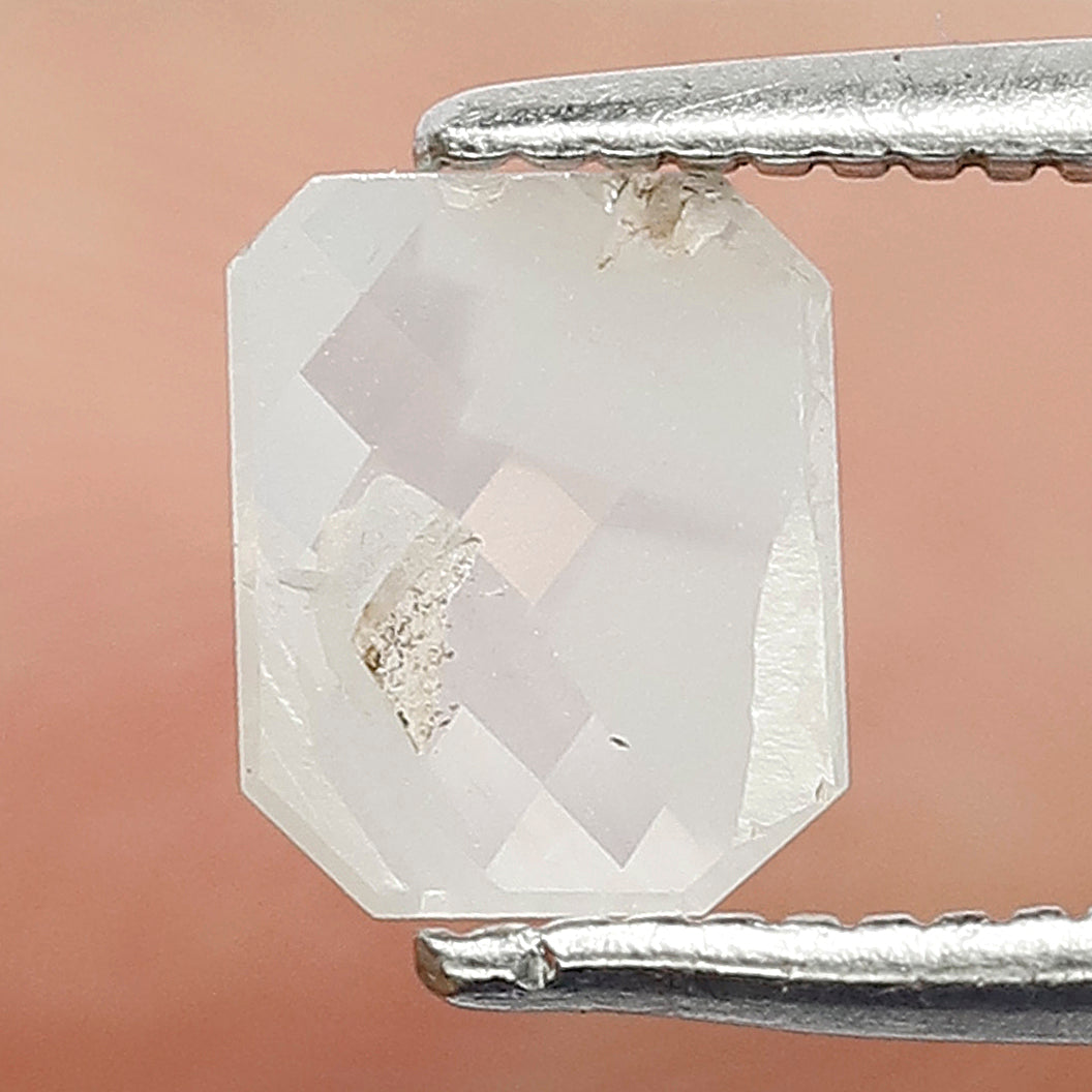 0.48 CT Emerald Shape Salt and Pepper Diamond 6 MM Natural white Loose Diamond