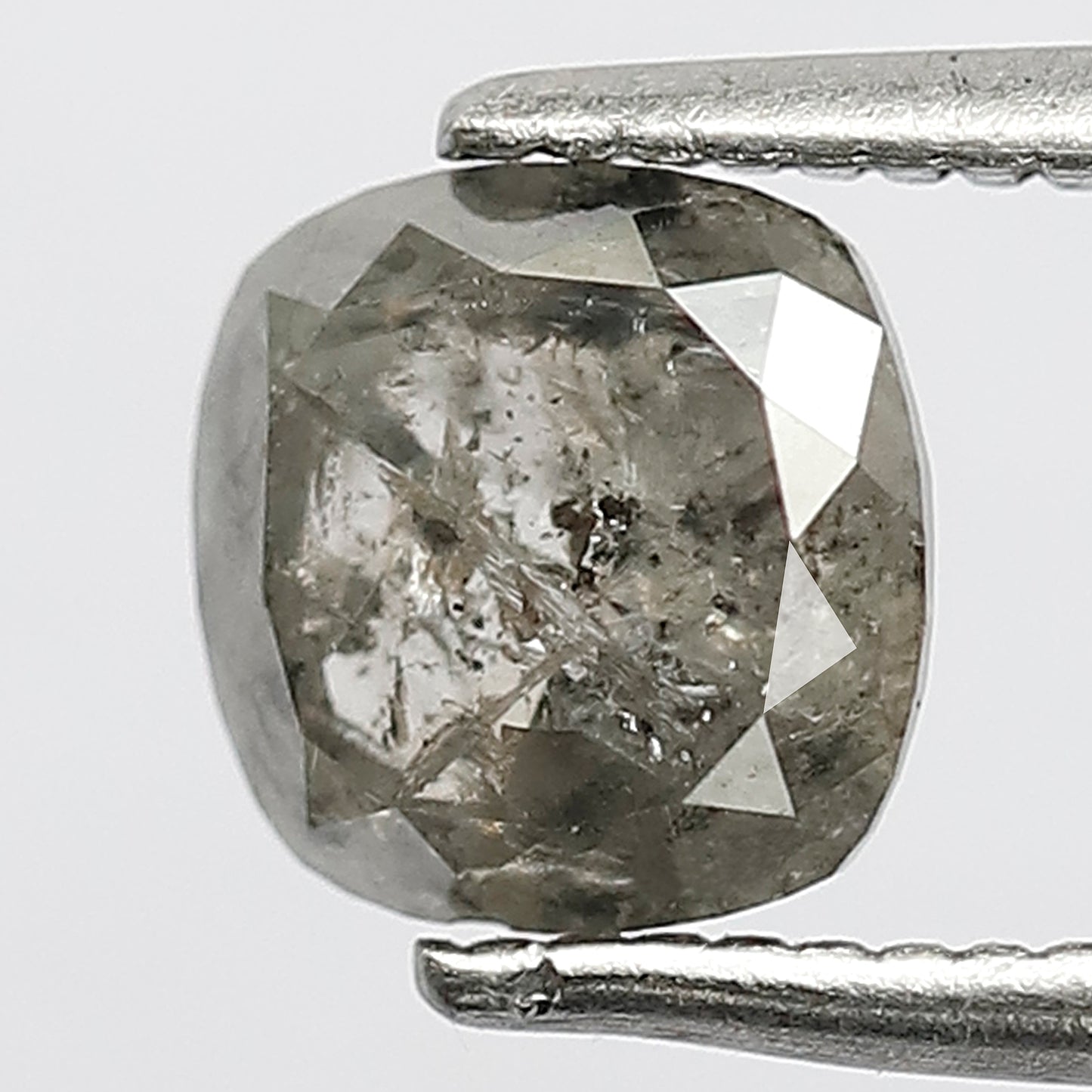 1.19 CT Cushion Shape Grey Black Salt And Pepper Loose Natural Diamond 6 mm X 6 mm X 3.5 MM Diamond