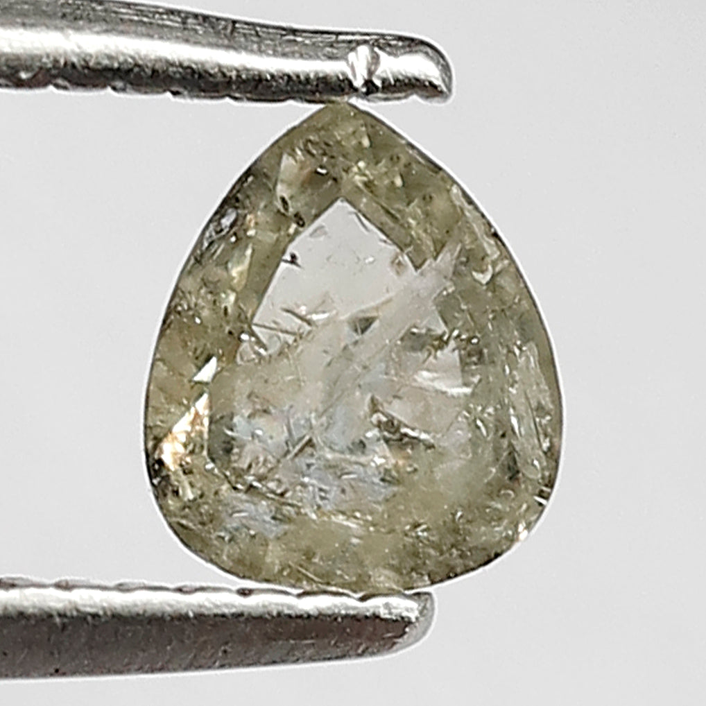 0.57 Carat Pear Shape Salt and Pepper Diamond loose , natural Pear Shaped light Gray Galaxy Diamond For Wedding Ring