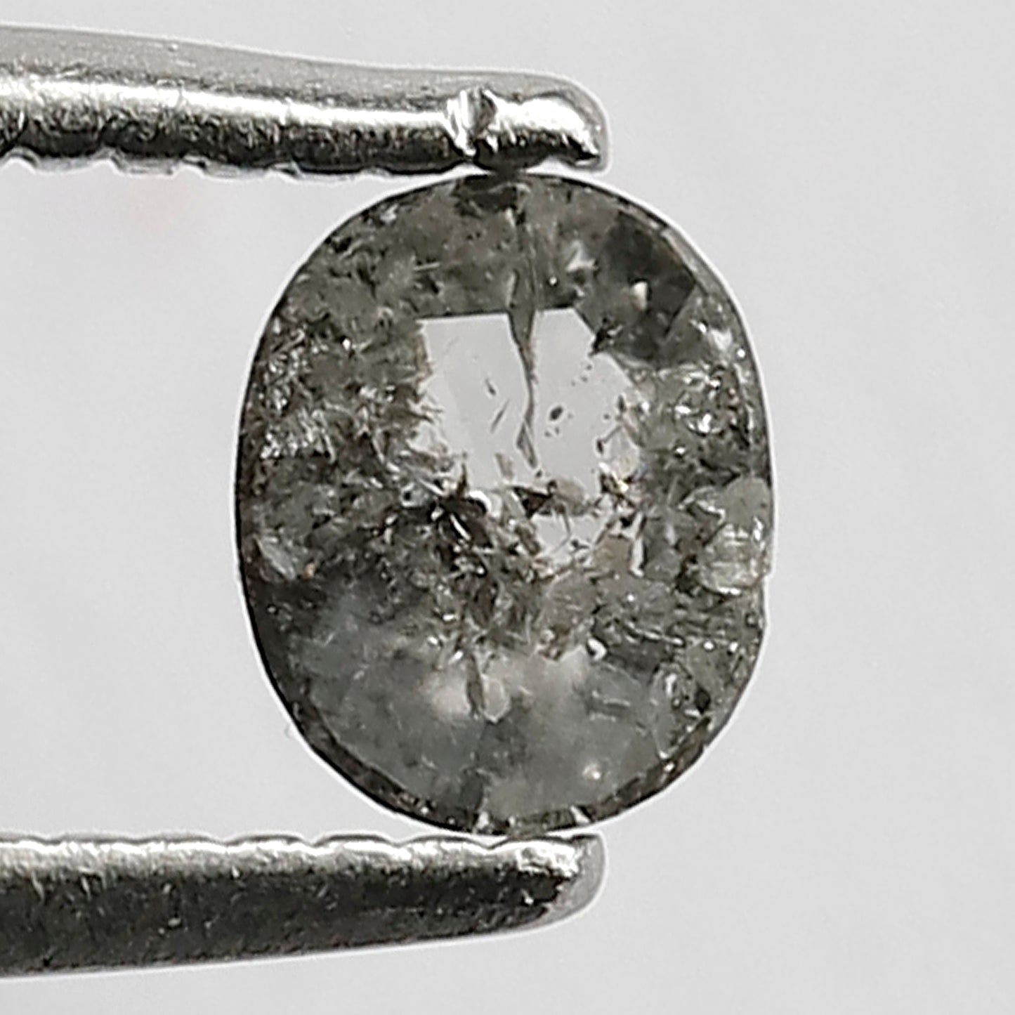 0.32 ct oval shaped grey diamond natural for salt and pepper diamond ring