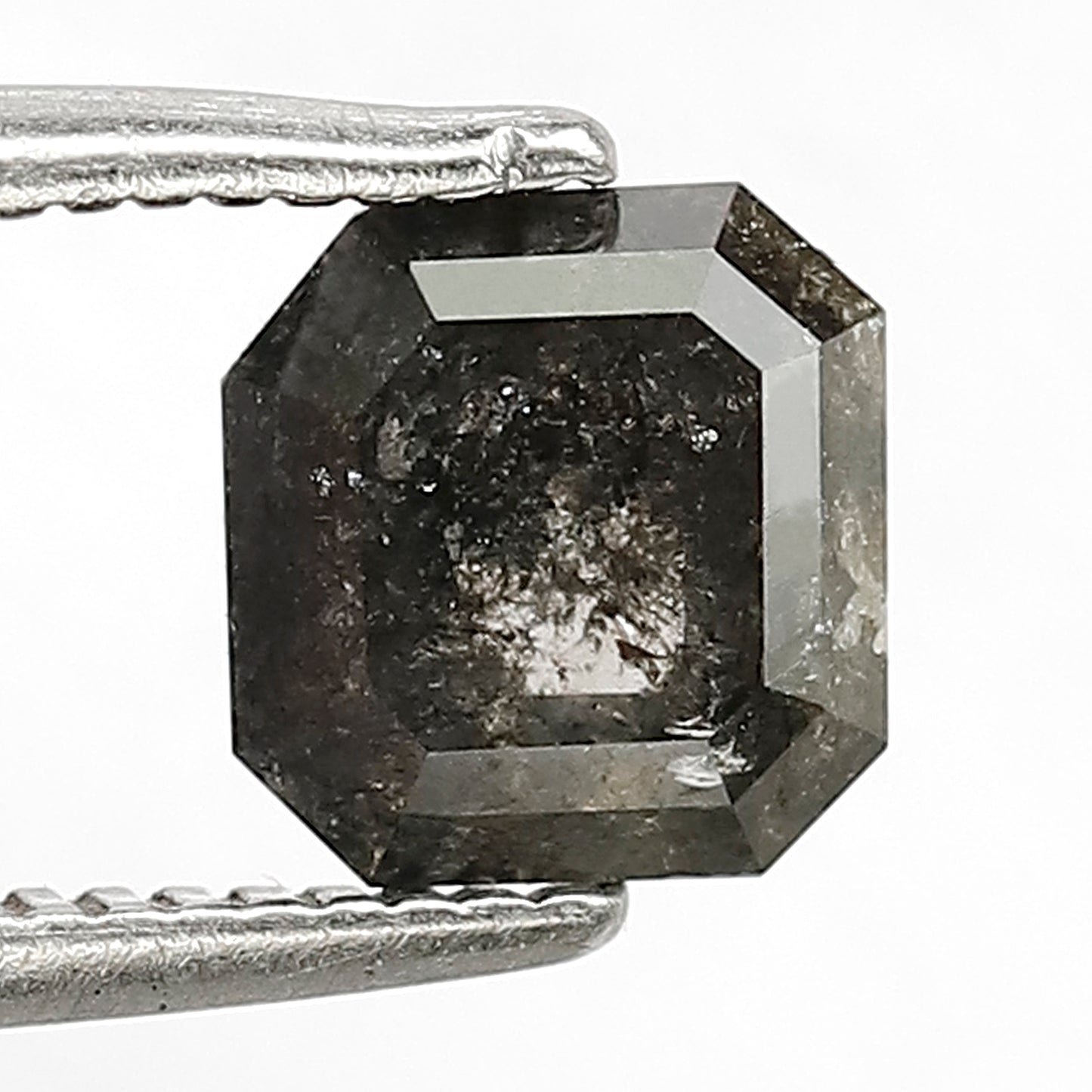 1.28 ct salt and pepper color emerald cut diamond loose diamond natural grey diamond for Engagement Ring