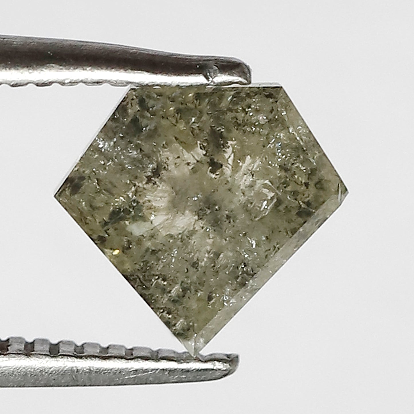 1.32 CT Diamond Shape Salt and Pepper Loose Natural Diamond 7 mm Greenish color for Pendants