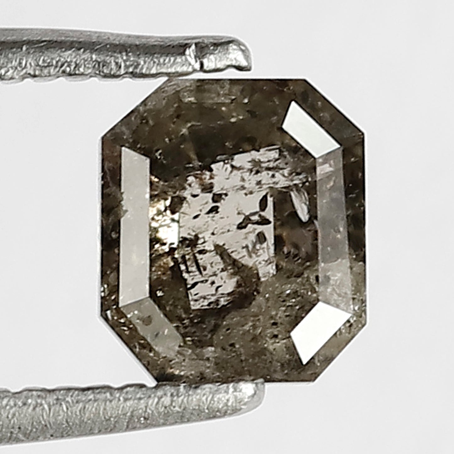 0.85 CT 5.8 MM Salt and Pepper Loose Diamond Brownish Color Suitable for Emerald Rings