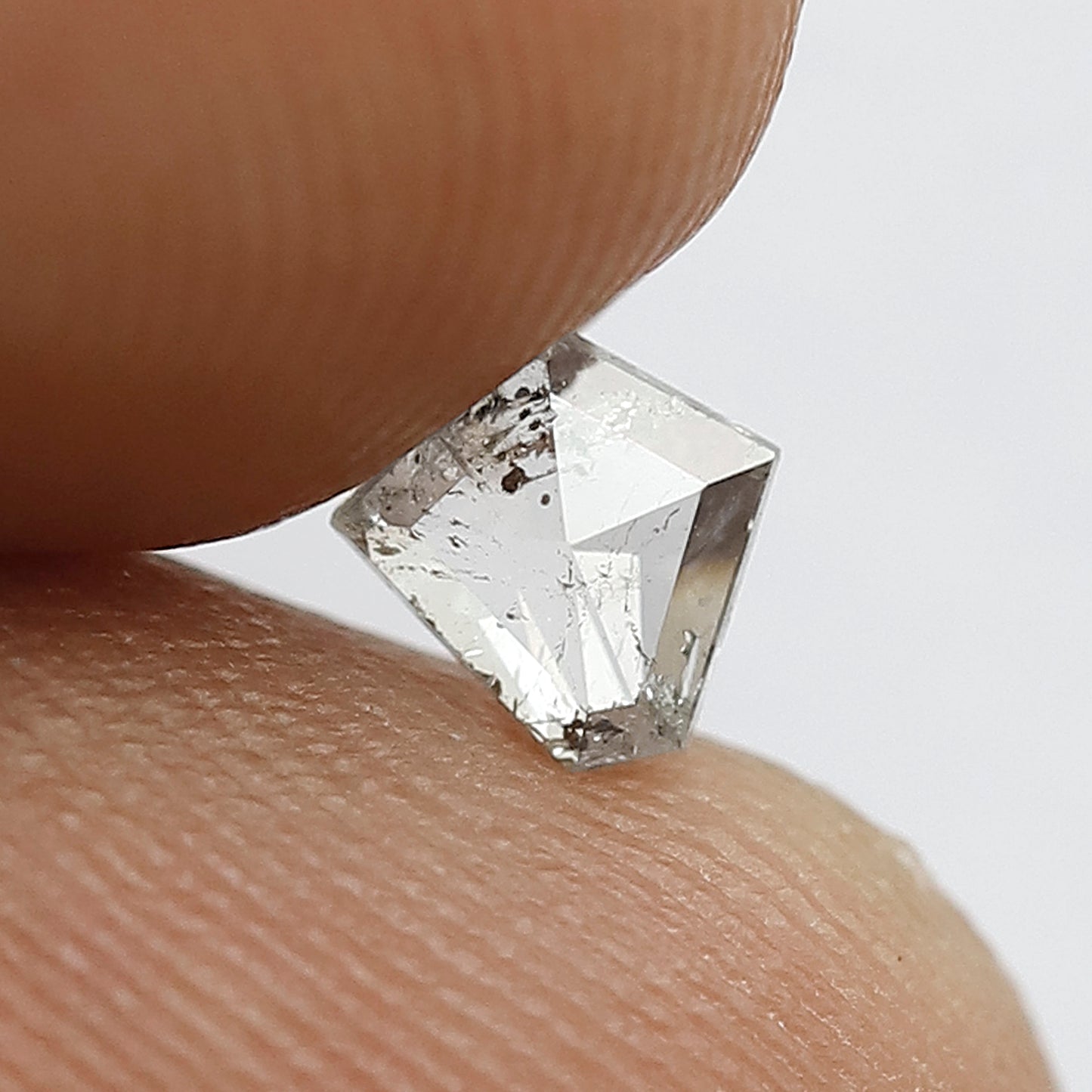 0.32 CT Natural White Color 5.1 x 5 x 1.8 MM Loose Natural Unique Geometric Shape Salt and Pepper Diamond For Custom Bespoke Jewelry