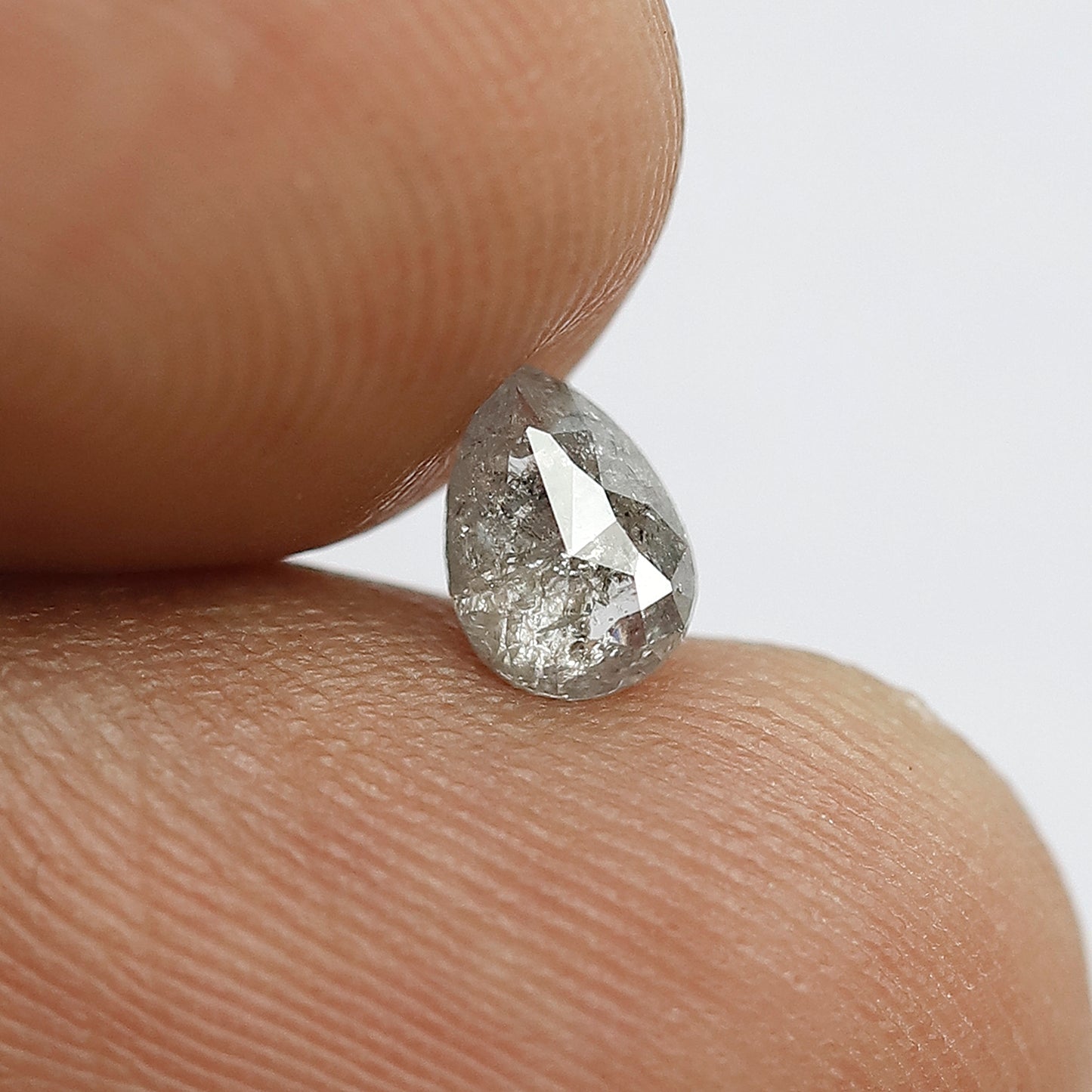 0.43 CT Pear Shape Diamond Loose Natural Grey Black Color Diamond Conflict Free Diamond Salt and Pepper Diamond Engagement Ring