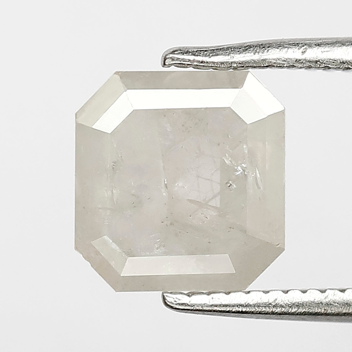 1.50 CT Emerald shape Natural Loose Diamond 7 mm Salt and pepper making custom Engagement Ring