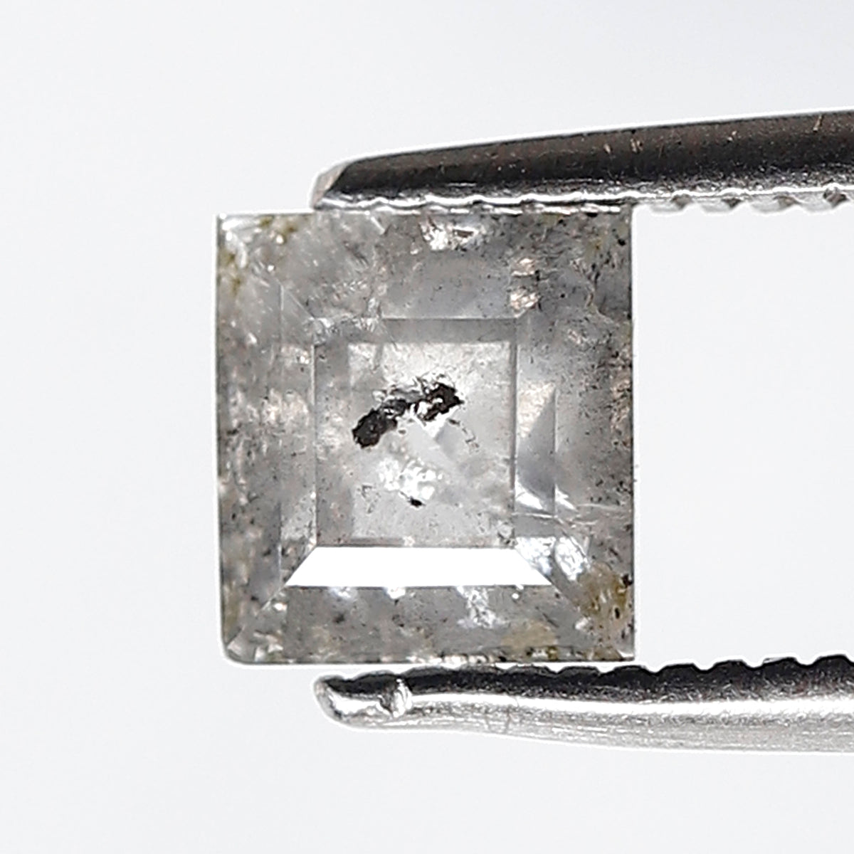1.12 CT 5.70 MM Square Shape Salt and Pepper Diamond Loose Natural Grey Black Color Diamond