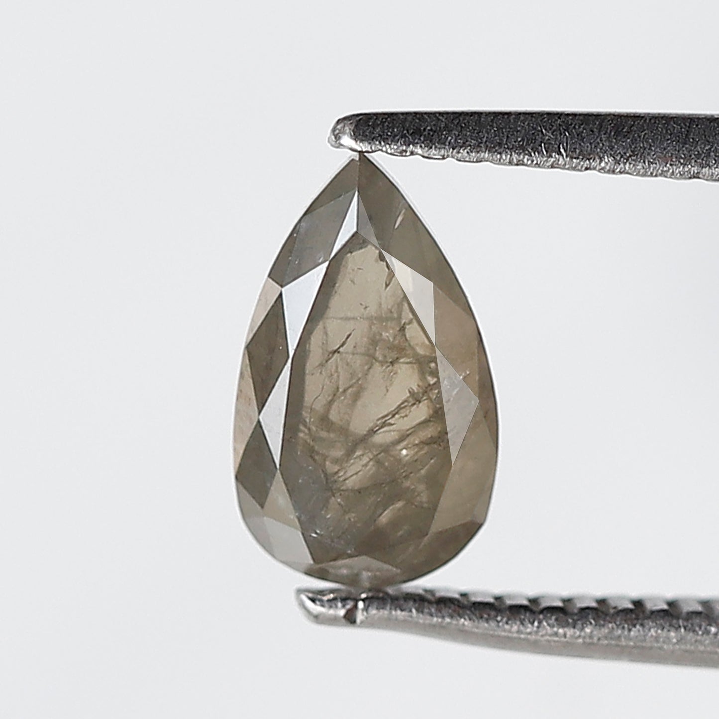 1.03 CT 8 MM Natural Loose Pear Shape Salt and Pepper Diamond Greenish Grey Color Diamond