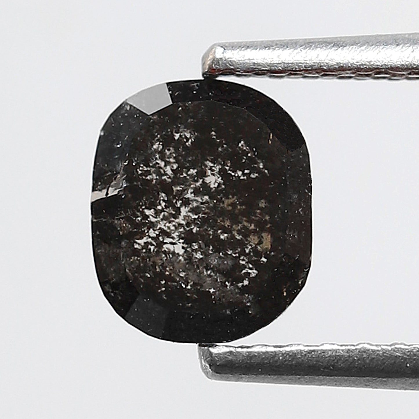 0.95 CT Oval Salt and Pepper Diamond, Natural Blackish Gray Loose Conflict Free Diamond For Anniversary Ring