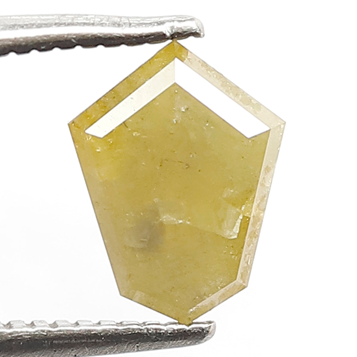 1.25 Ct Rustic Shield Cut Diamond | 8.1 mm Natural Yellow Loose Diamond for Jewelry Making