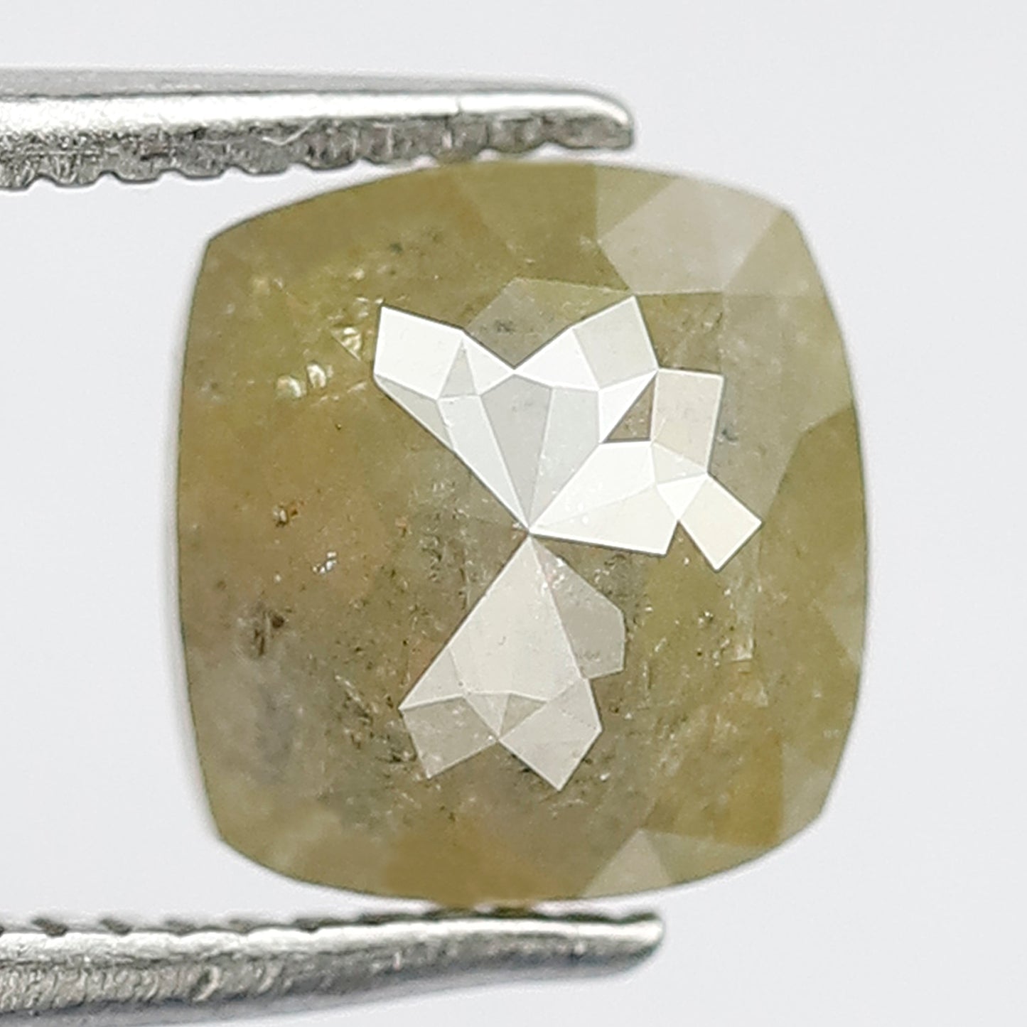Natural Cushion cut 2.21 CT Rustic Conflict Free Loose Greenish Gray Diamond For Engagement Ring