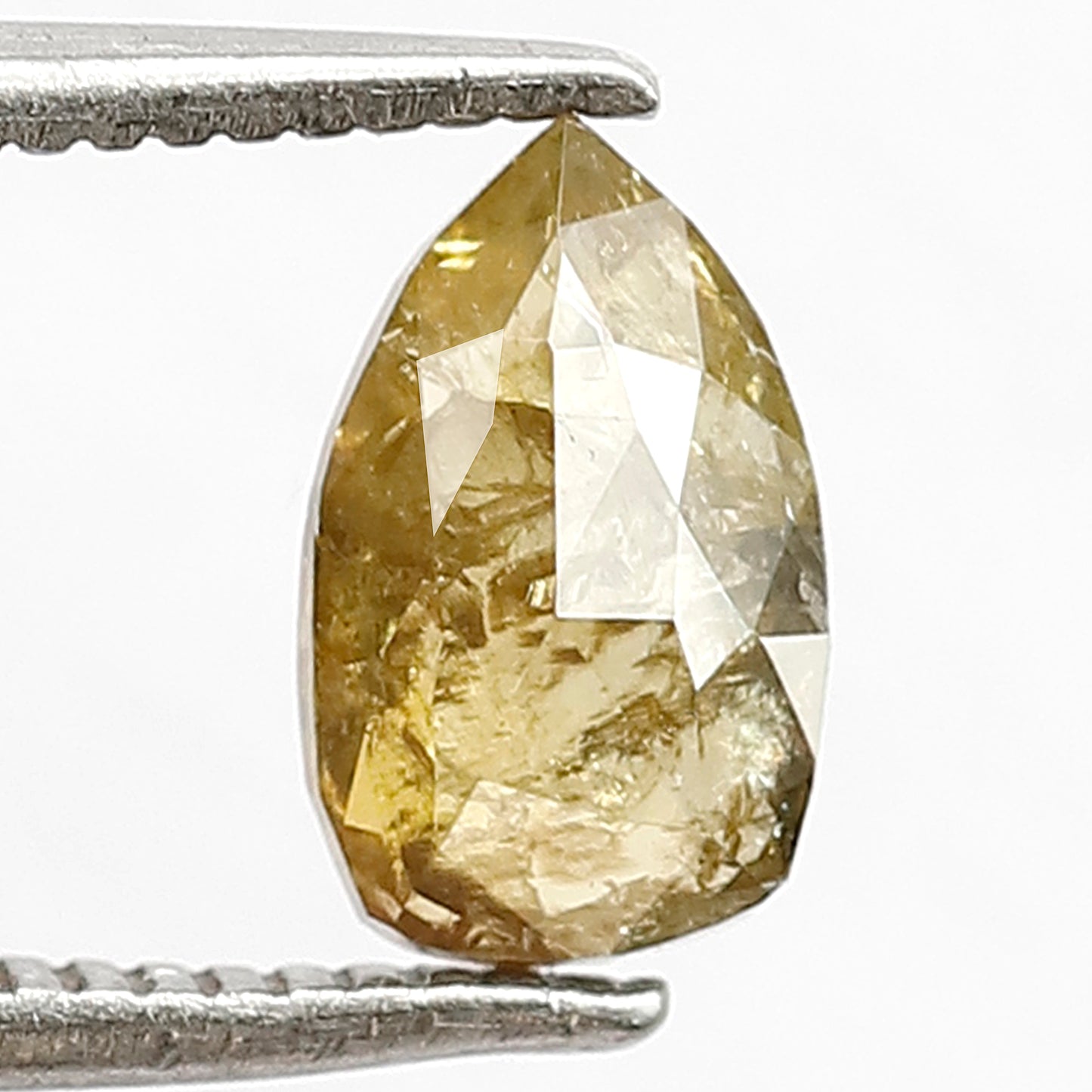 0.85 CT Pear Shape Natural Greenish 7.90 MM Loose Rustic Earth Mined Diamond For Engagement Ring and Wedding Ring