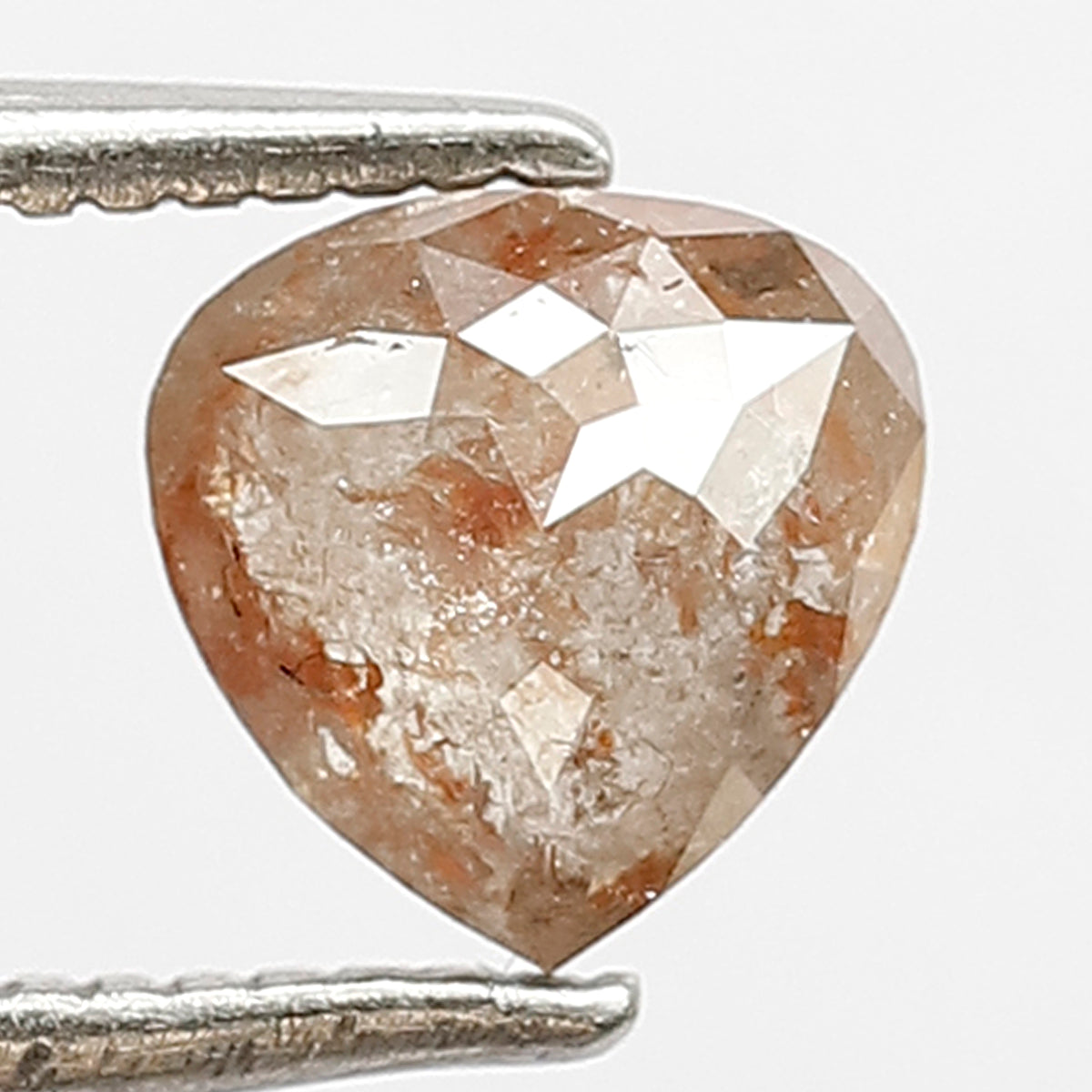 0.83 CT Heart Shape Rustic Diamond, Natural Reddish Conflict Free Loose Diamond For Proposal Ring
