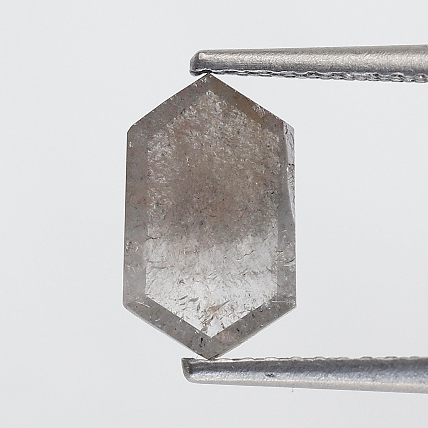 Hexagon Cut 1.04 Ct Salt and Pepper Diamond, Natural Gray Ethical Diamond, 9.60 mm Loose Stone for Jewelry