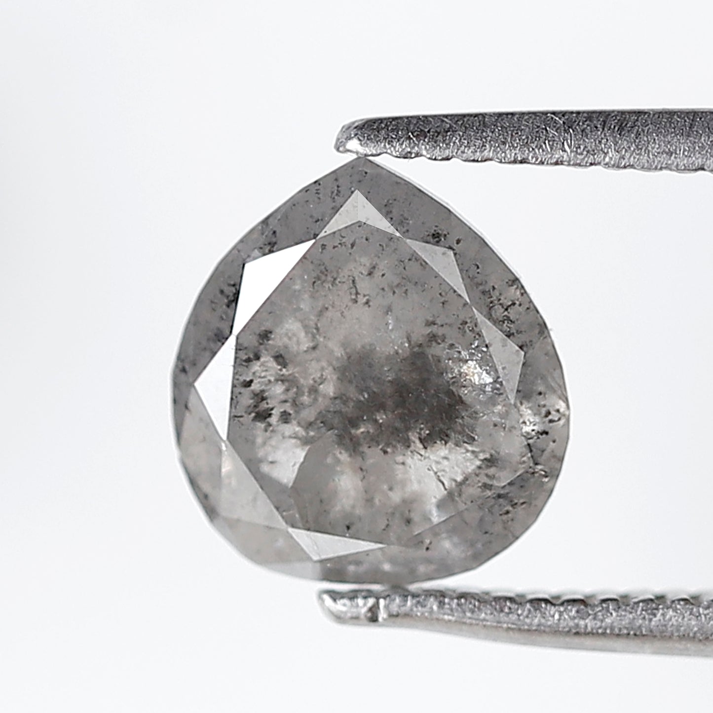 1.51 CT 7.90 MM Pear Shape Salt and Pepper Diamond Gray Black Color Natural Loose Diamond