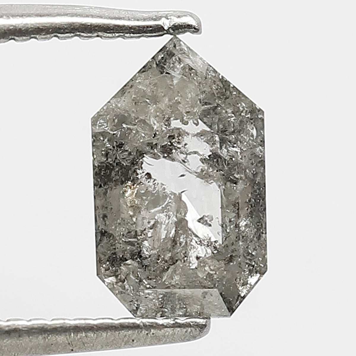 Natural Geometric Shape 1.00 CT Salt and Pepper Loose Gray Black Diamond