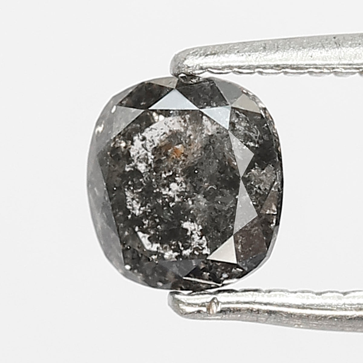 0.76 CT cushion Shape Salt and Pepper Diamond 5 MM grey black Color Loose Natural Diamond For Wedding Ring