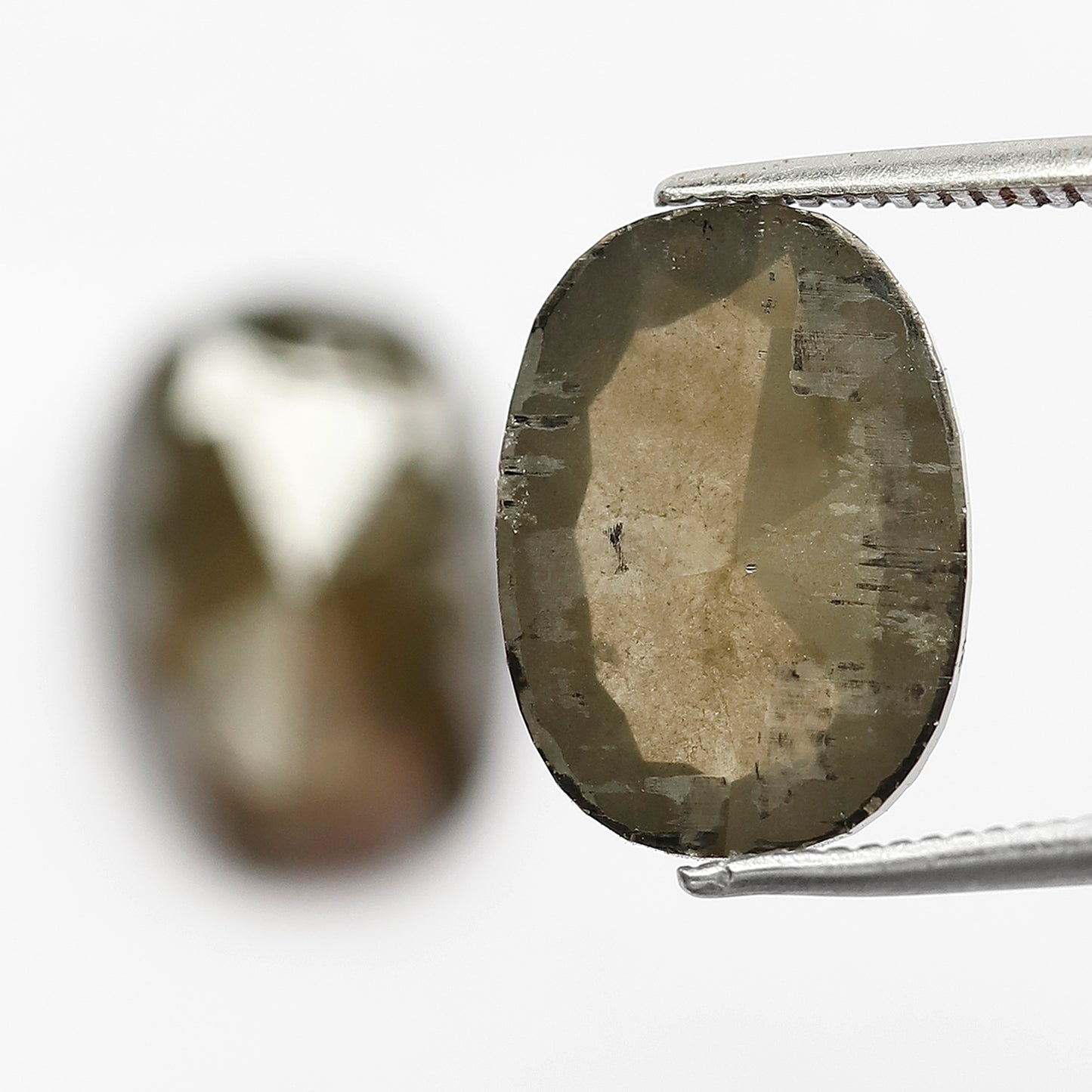 8.20 CT Oval Shape Salt and Pepper Diamond Half Cut Suitable For Pair Of Earrings