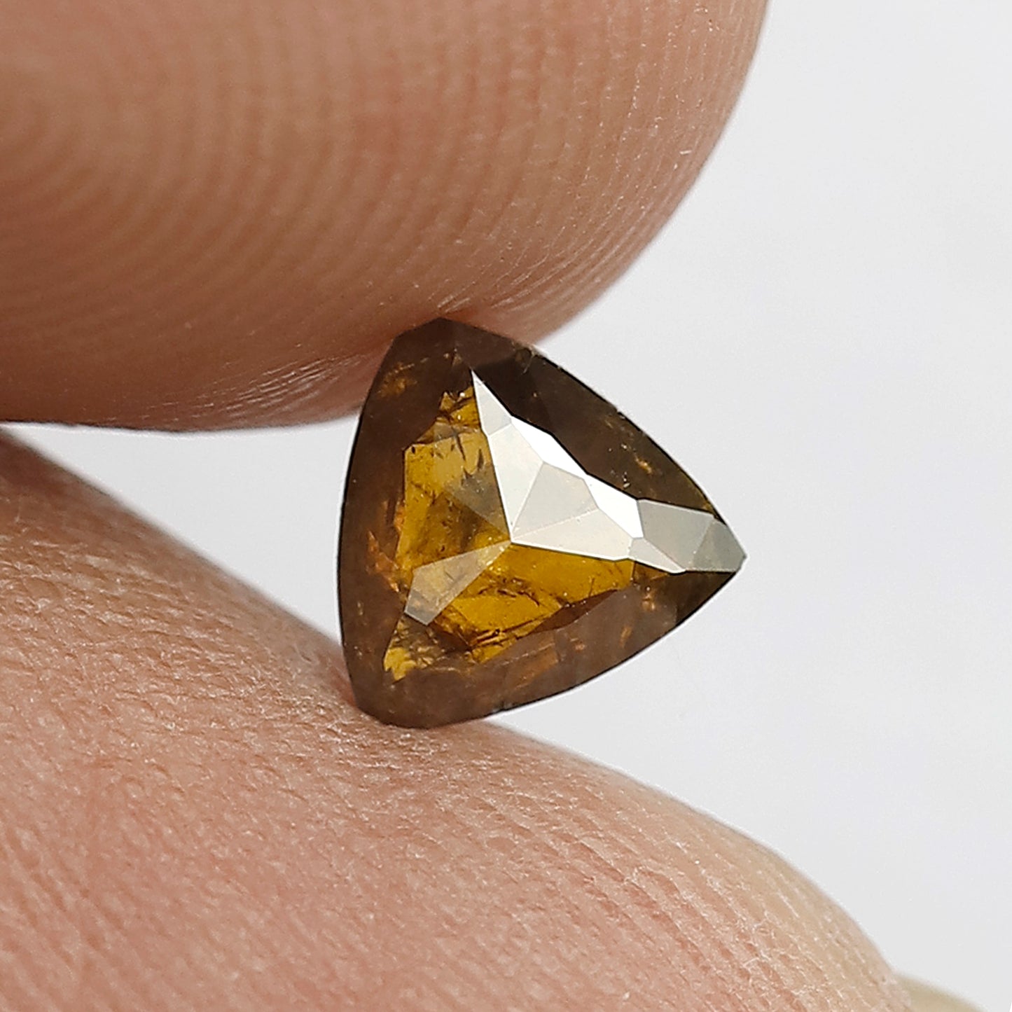 Triangle cut 0.52 CT Loose Rustic Diamond Natural Brownish Green Earth Mined Diamond For Jewelry