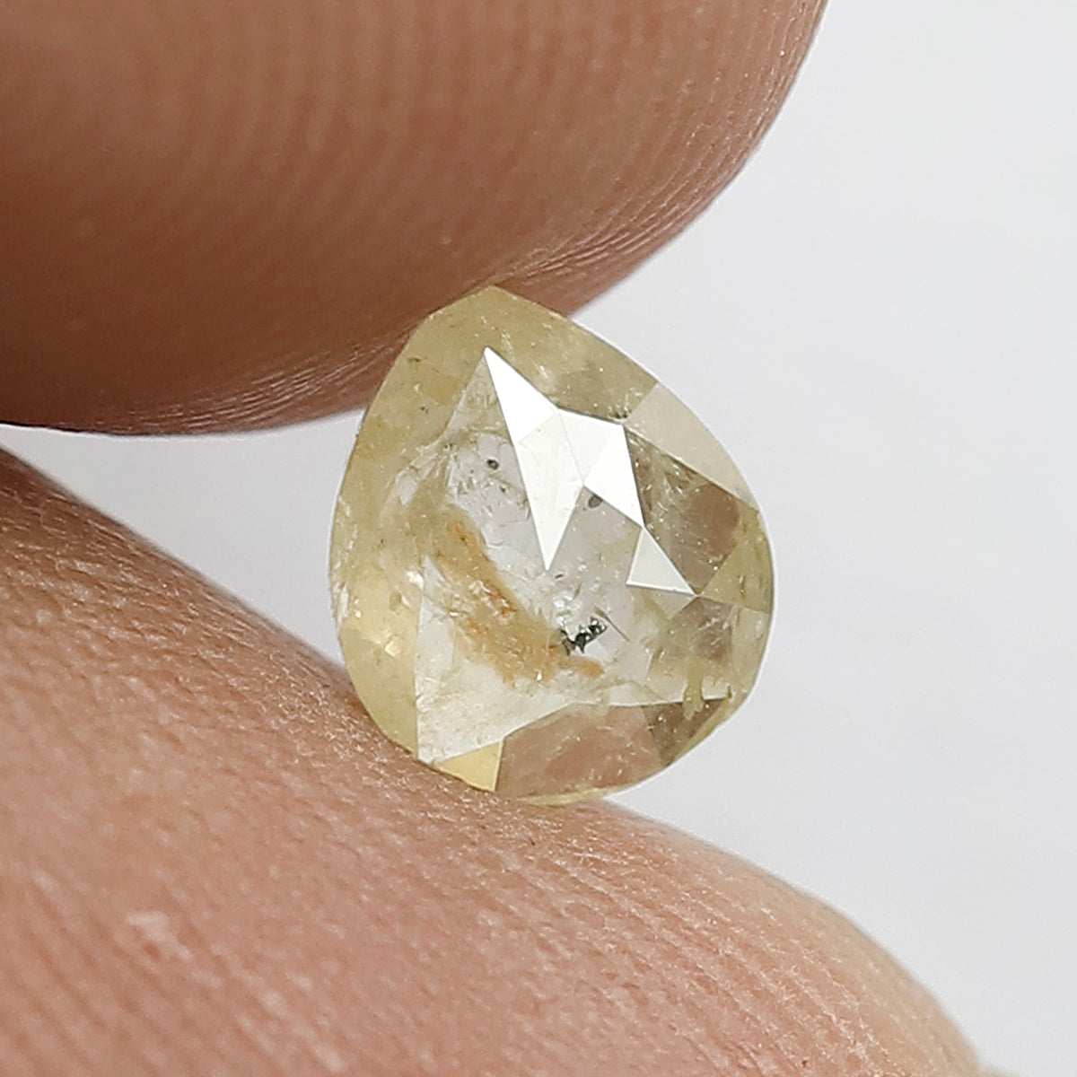 Pear Shape 0.53 Ct Natural Light Green Rustic Diamond | Loose Diamond for Jewelry