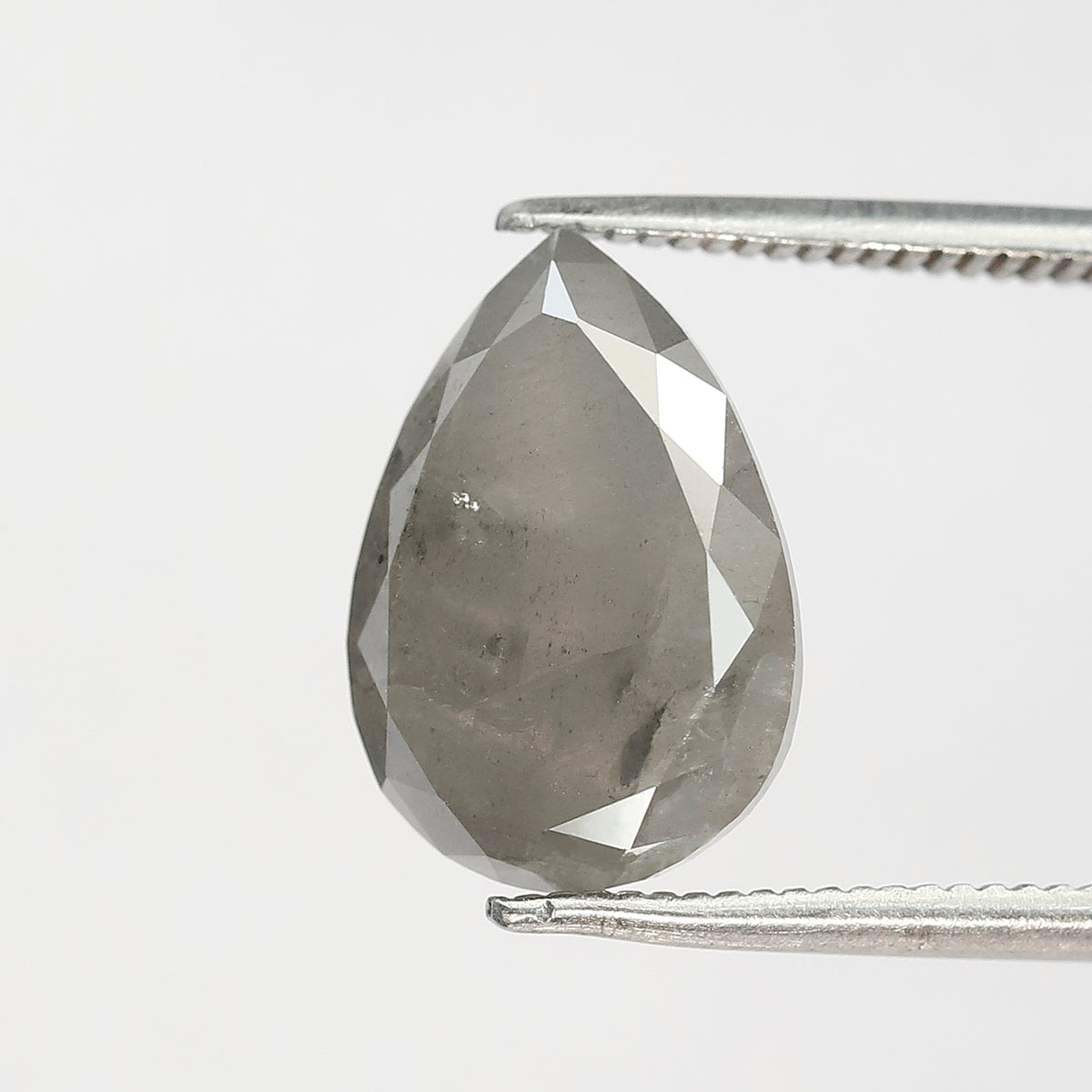 4.98 CT Pear Shape Salt and Pepper Diamond 12.80 MM black grey Color Loose Natural Diamond For Wedding Ring