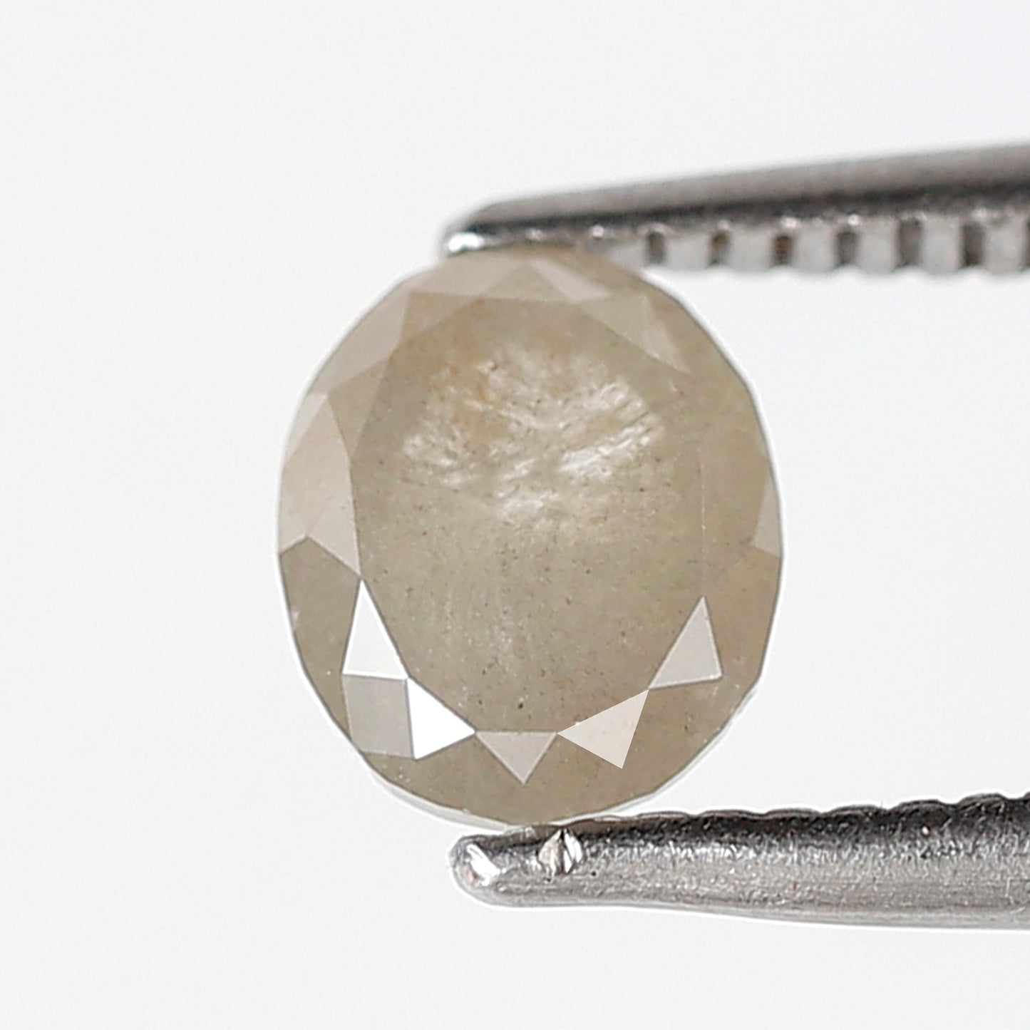 0.76 Ct 6 MM Oval Shape Salt and Pepper Diamond Loose Natural Grey Green Color Rustic Diamond