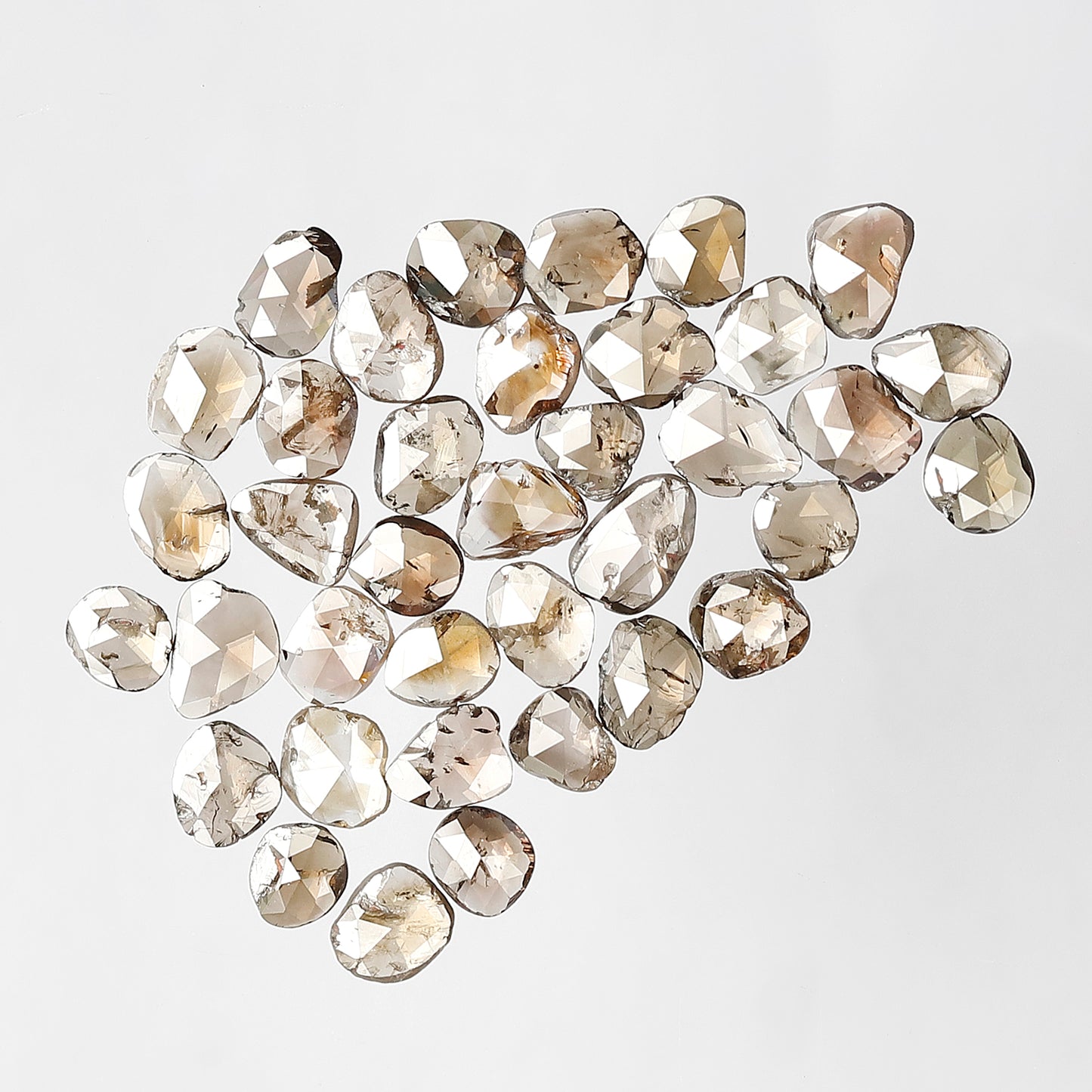 37 Pcs English Polki Natural Diamonds | 5.09 Ct Champagne Color Mix Diamond Lot