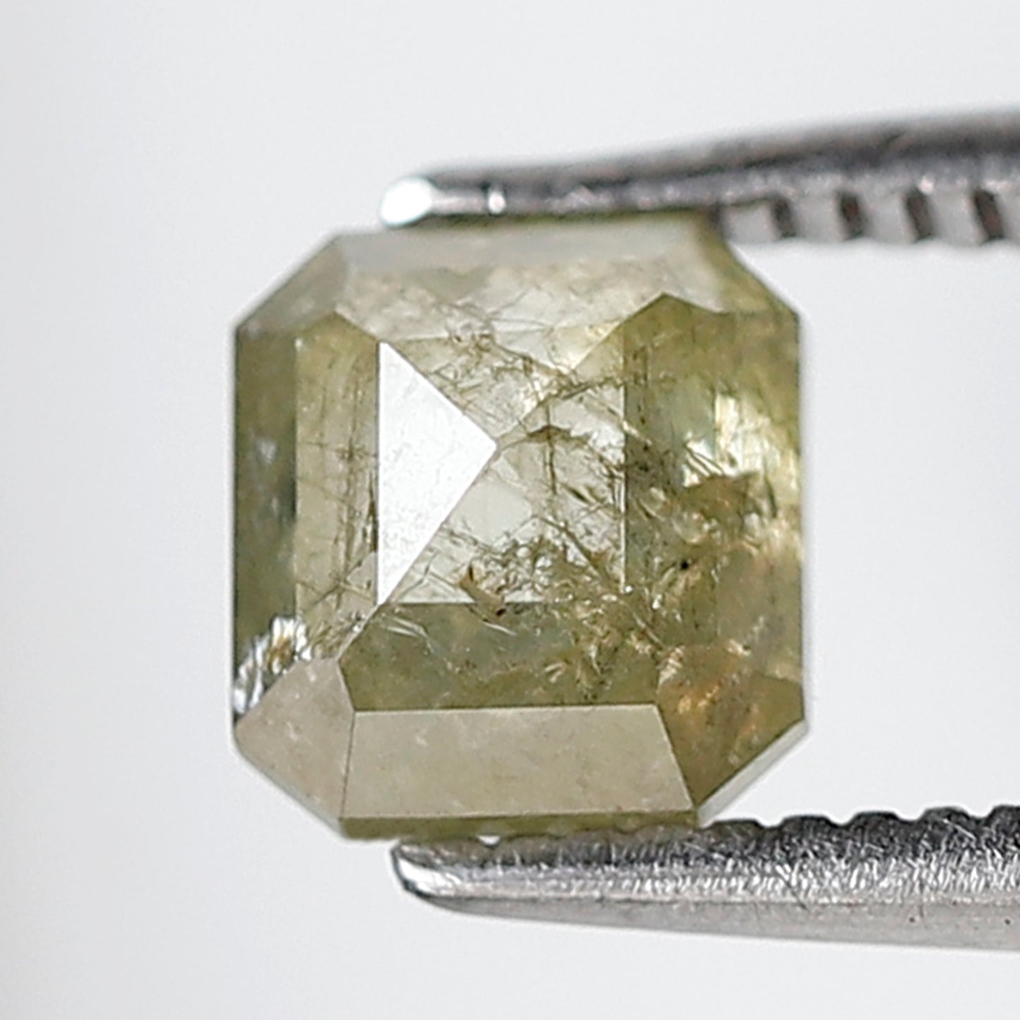 1.15 CT 5.70 MM Square Emerald Shape Salt and Pepper Diamond Translucent Color Natural Loose Diamond