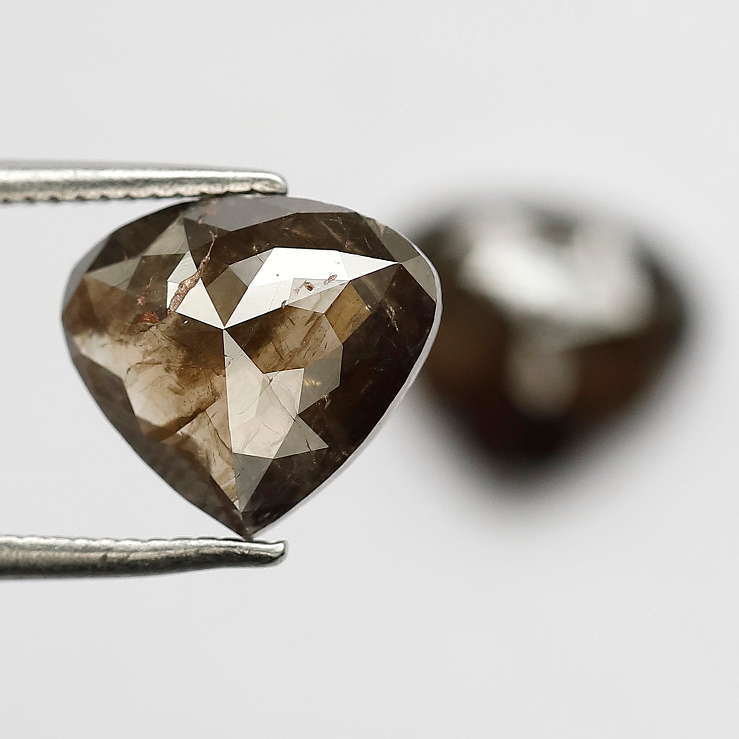 4.10 CT 8.7 MM Heart Shaped Pair Unique Color Salt and Pepper Loose Brilliant Cut Slice Polished Diamond For Bridal Set Of Earrings