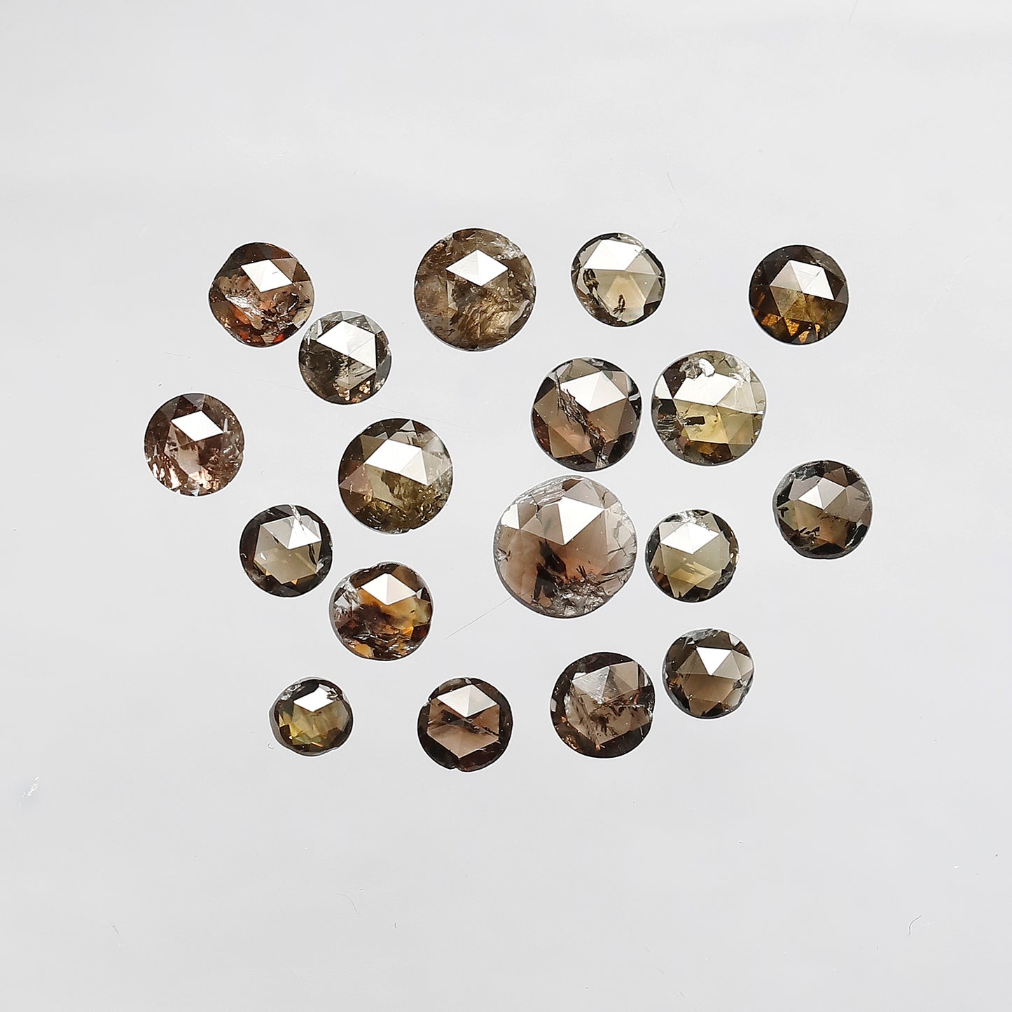 4.48 Ct 18 Pcs Round Rose Cut Champagne Diamonds | Natural Round Rustic Diamond Lot