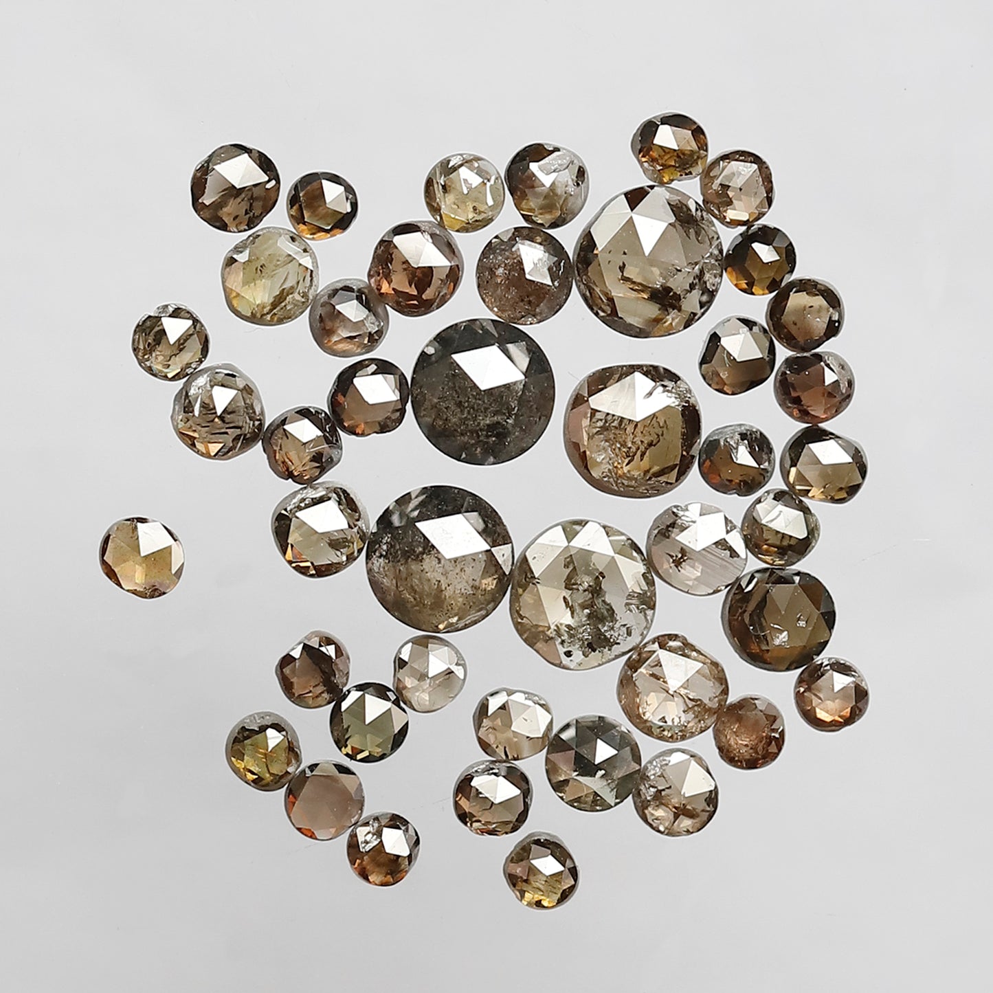 5.35 Ct 44 Pcs Round Rose Cut Dark Brown Rustic Diamonds | Natural Loose Diamond Lot