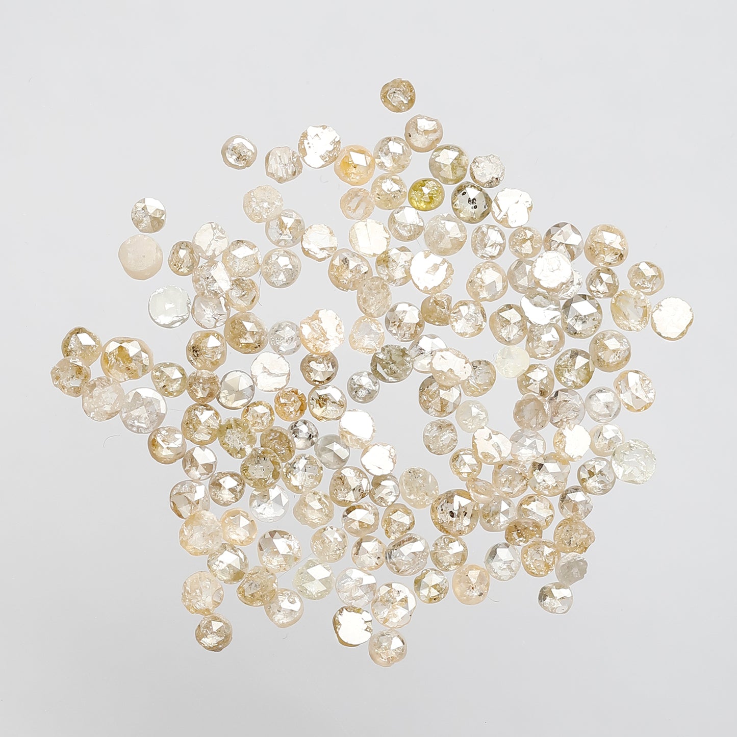 146 Pcs Natural Light Color Diamonds | 5.43 Ct Round Rose Cut 1.5–2.5 mm Loose Diamond Lot