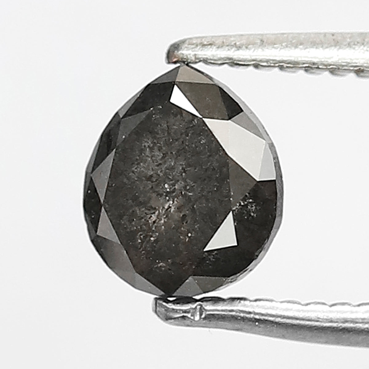 0.92 CT Pear Shape Salt and Pepper Diamond 5.70 MM black grey Color Loose Natural Diamond For Wedding Ring