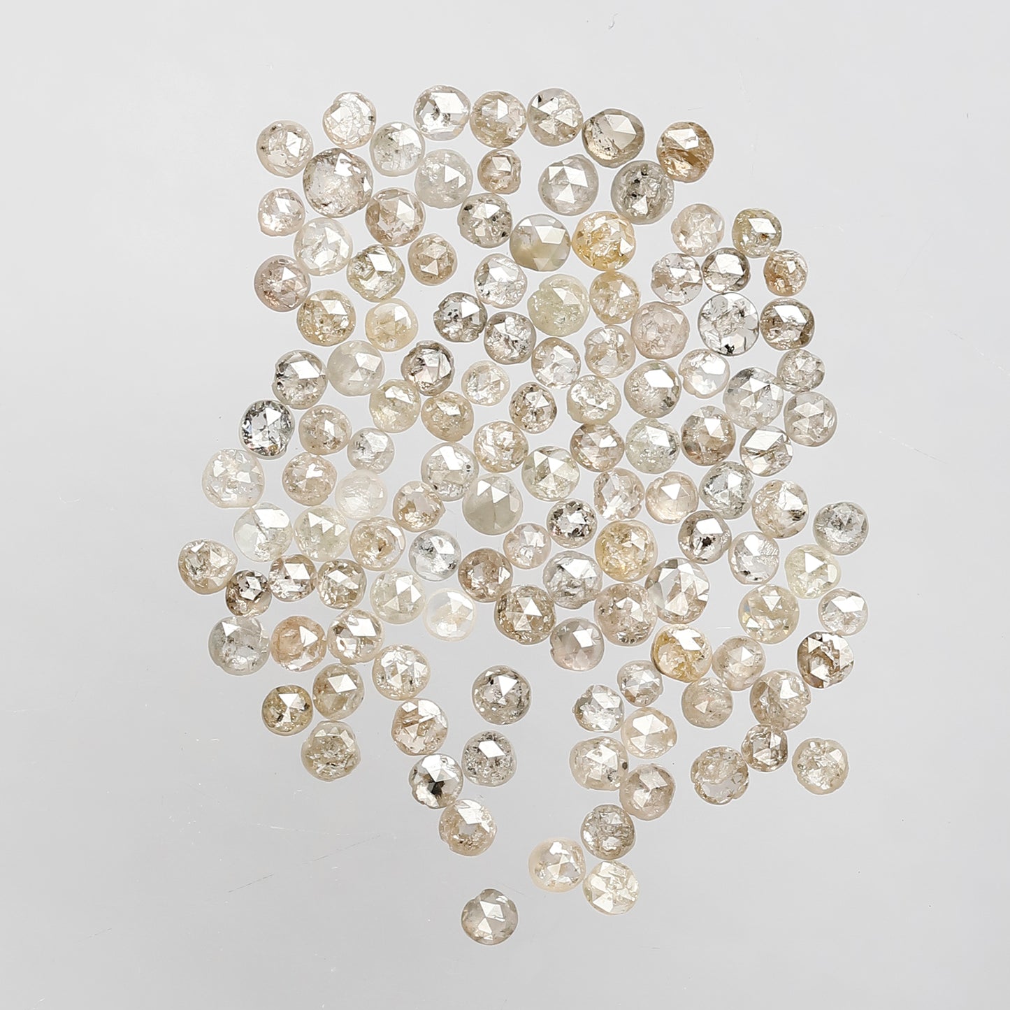 5.02 CT Round Rose cut Diamonds Natural Light Brown 127 Pcs Earth Mined Diamonds For Wedding Ring